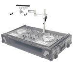 ProX XZF-LTARM PKG WH, Articulating Laptop Tray Arm with Shelf and Pole for Control Tower - White Finish - Hollywood DJ