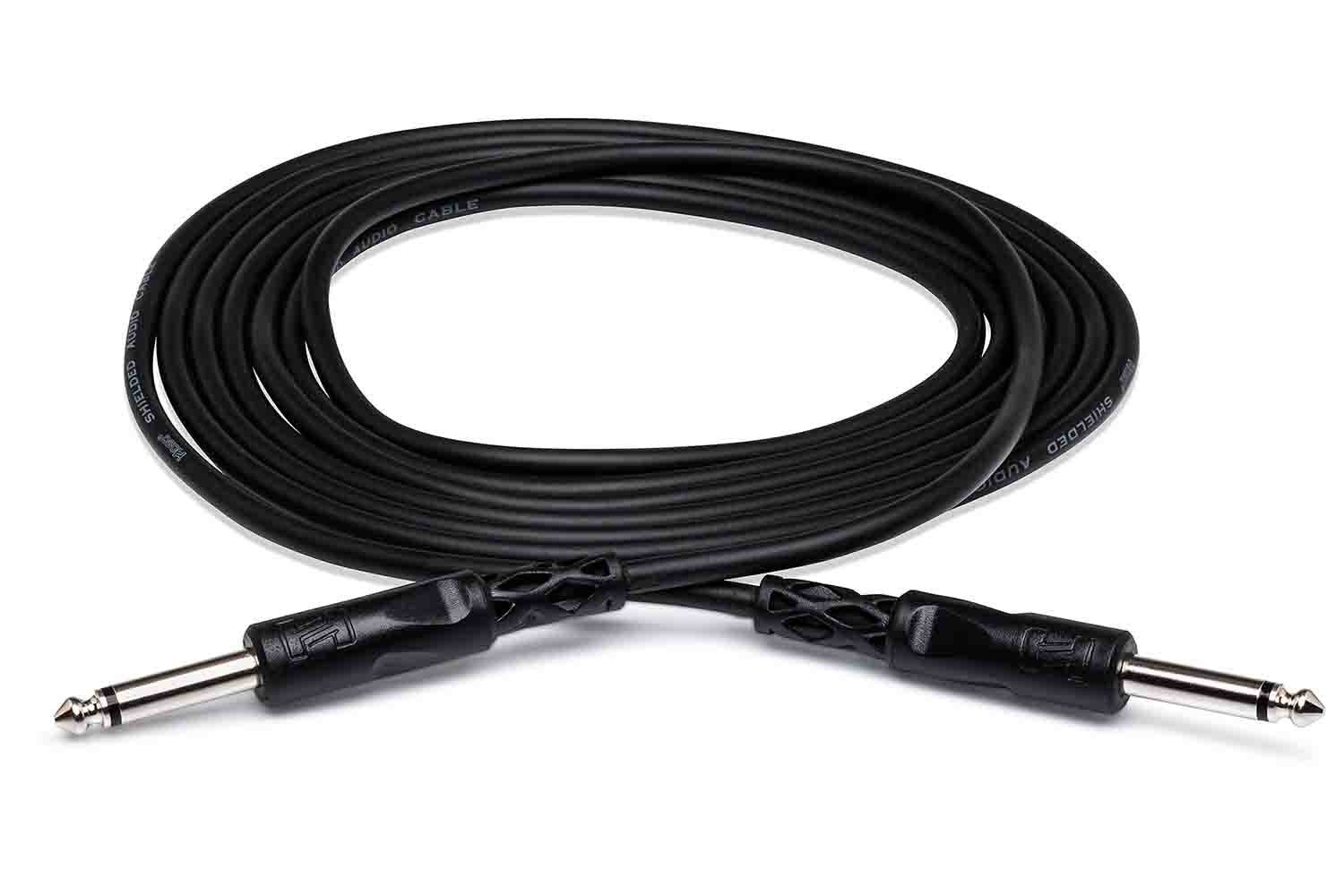 Hosa CPP-103 Unbalanced Interconnect Cable, 1/4 in TS to Same - 3 Feet - Hollywood DJ