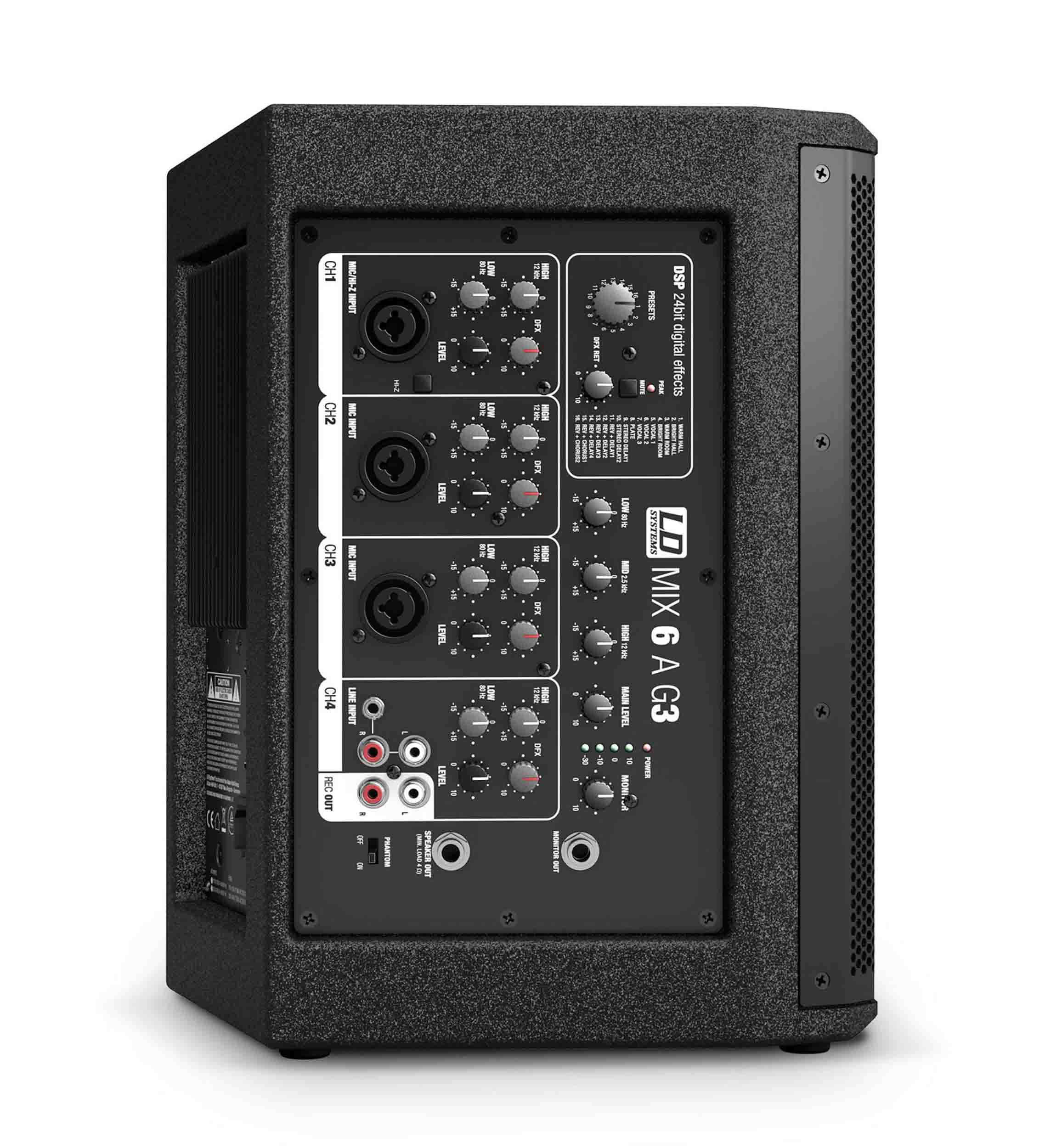 LD Systems MIX 62 A G3 Active 2-Way Loudspeaker with Integrated 4-Channel Mixer - Hollywood DJ