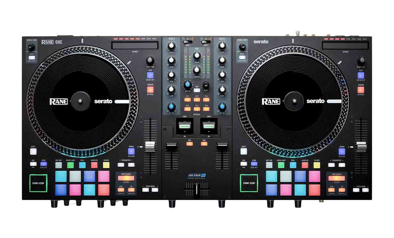 OPEN BOX: RANE ONE 2-Channel DJ Controller - Complete DJ Set and DJ Controller for Serato DJ with Integrated DJ Mixer, Motorized Platters and Serato DJ Pro Included by RANE DJ