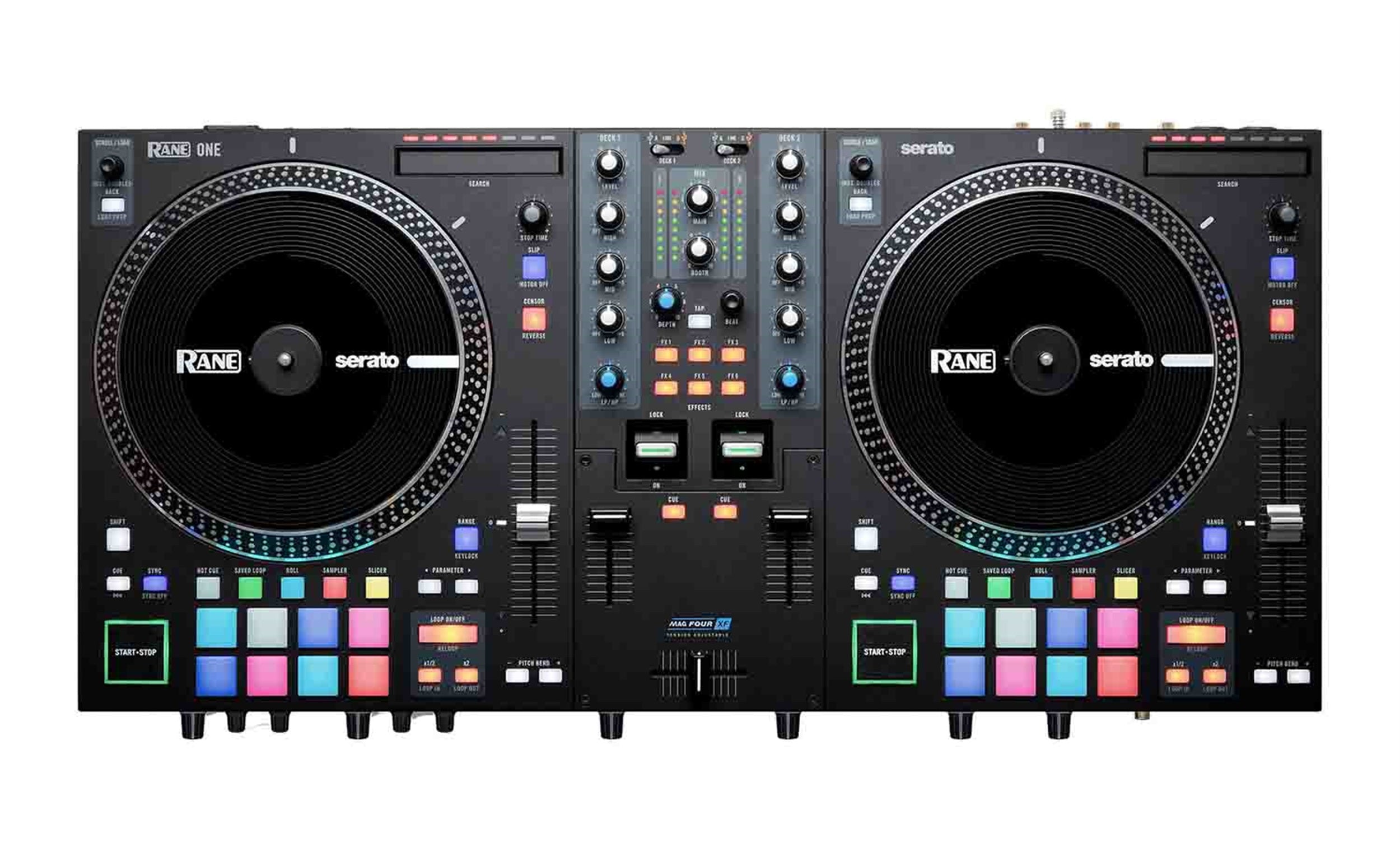 OPEN BOX: RANE ONE 2-Channel DJ Controller - Complete DJ Set and DJ Controller for Serato DJ with Integrated DJ Mixer, Motorized Platters and Serato DJ Pro Included by RANE DJ