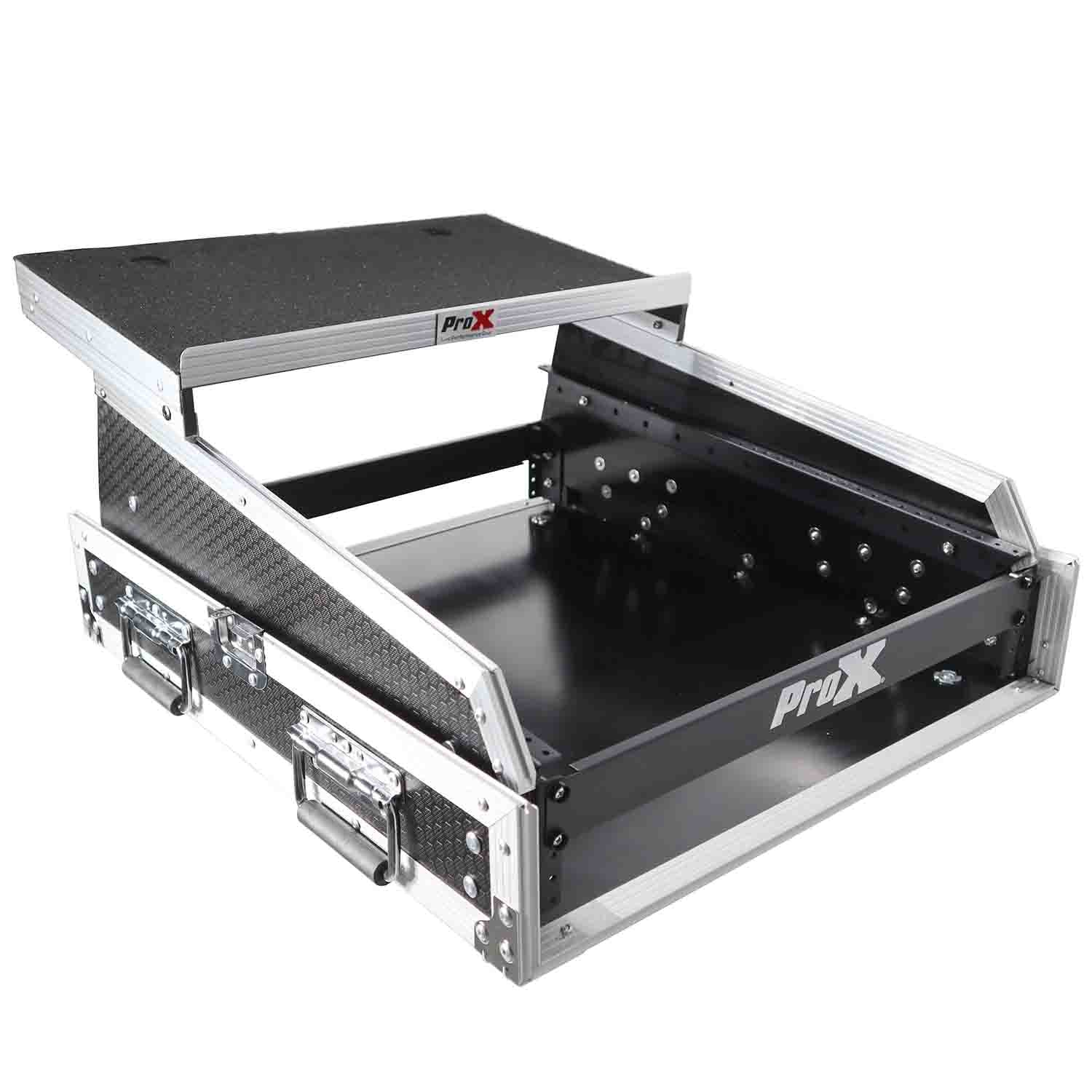 ProX T-2MRSS13ULT DJ Combo Flight Case For 13U Top Mixer-DJ and 2U Rack With Laptop Shelf ProX Cases