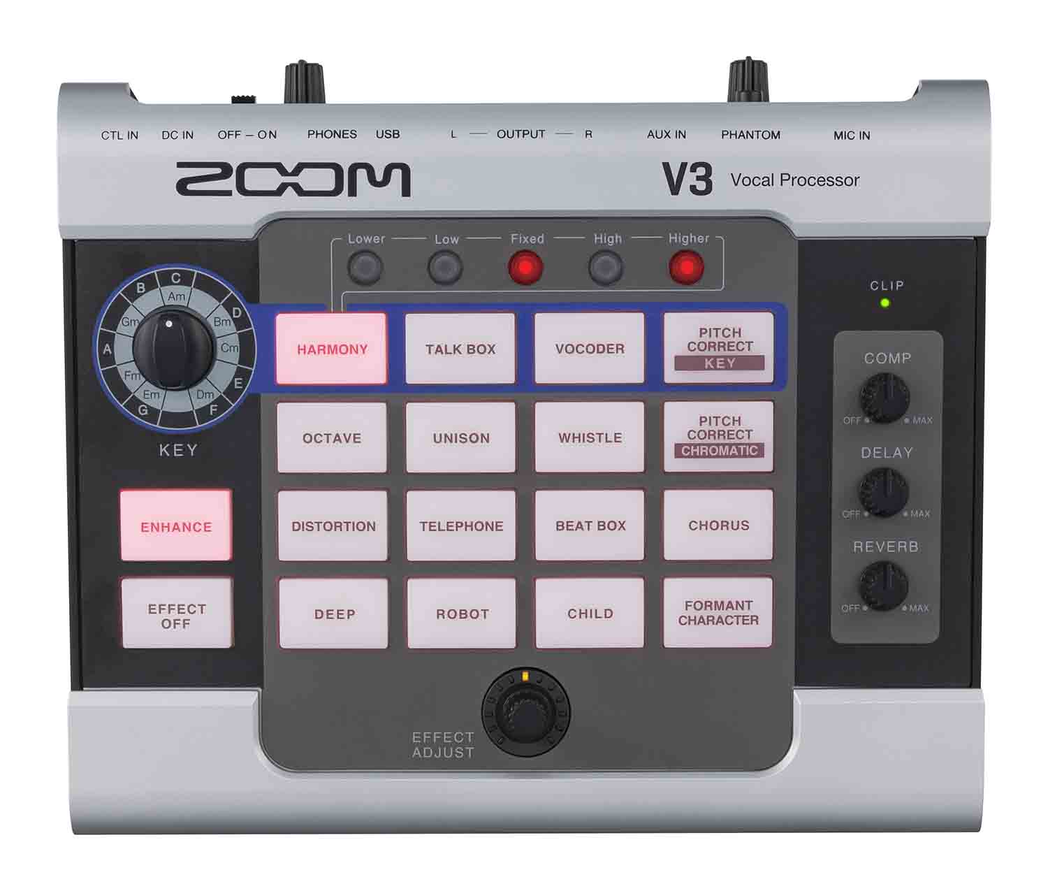 ZOOM V3 Vocal Processor with Multi Effects for Streaming and Recording - Hollywood DJ