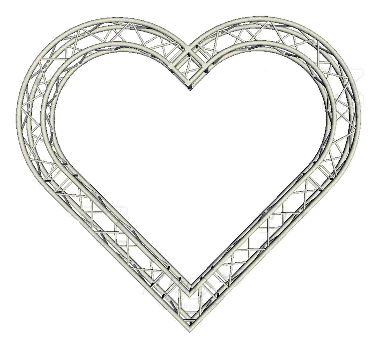 ProX XT-HEART984 Decorative Heart Trussing Unit - 8 Segments - Hollywood DJ