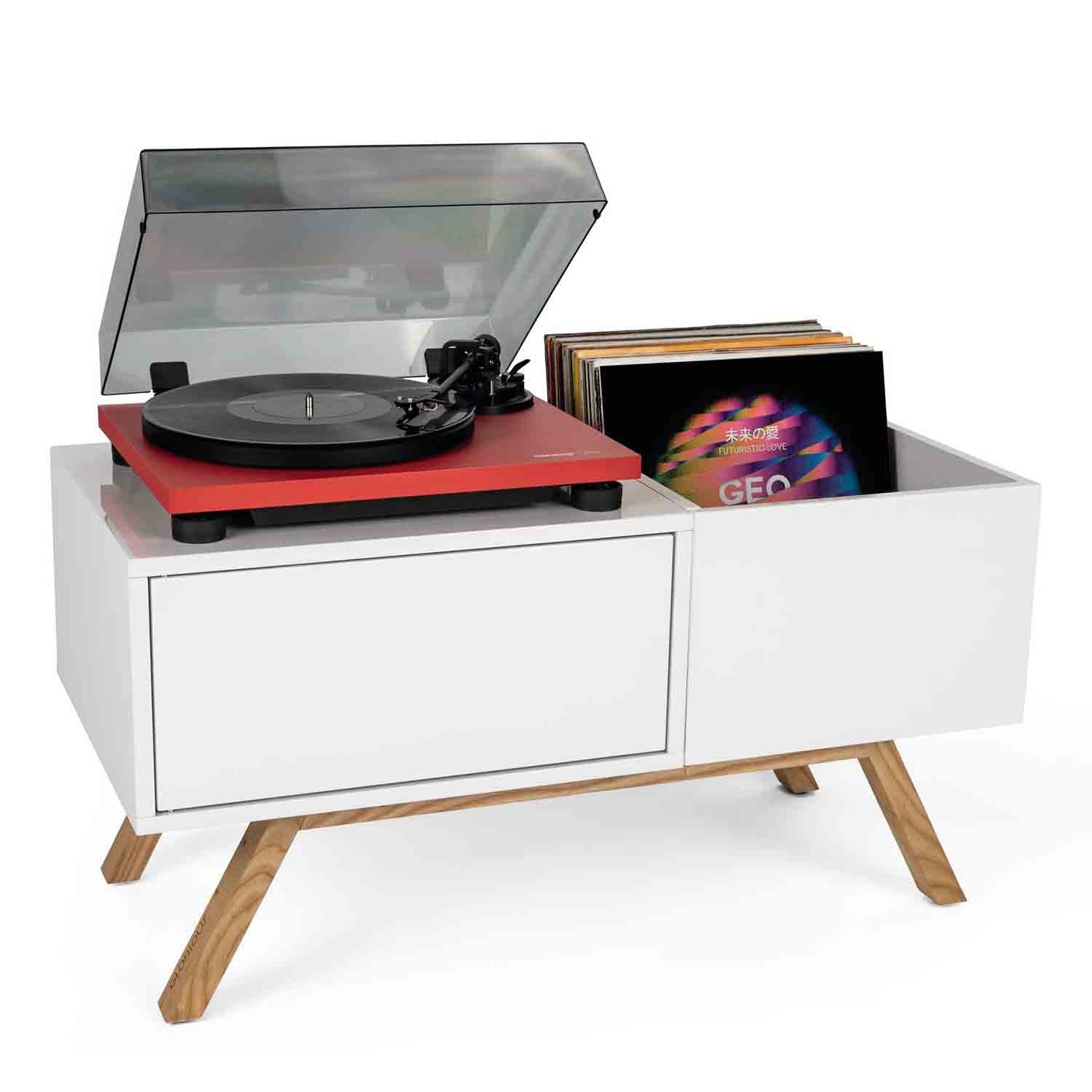 Glorious Turntable Lowboard - White - Hollywood DJ