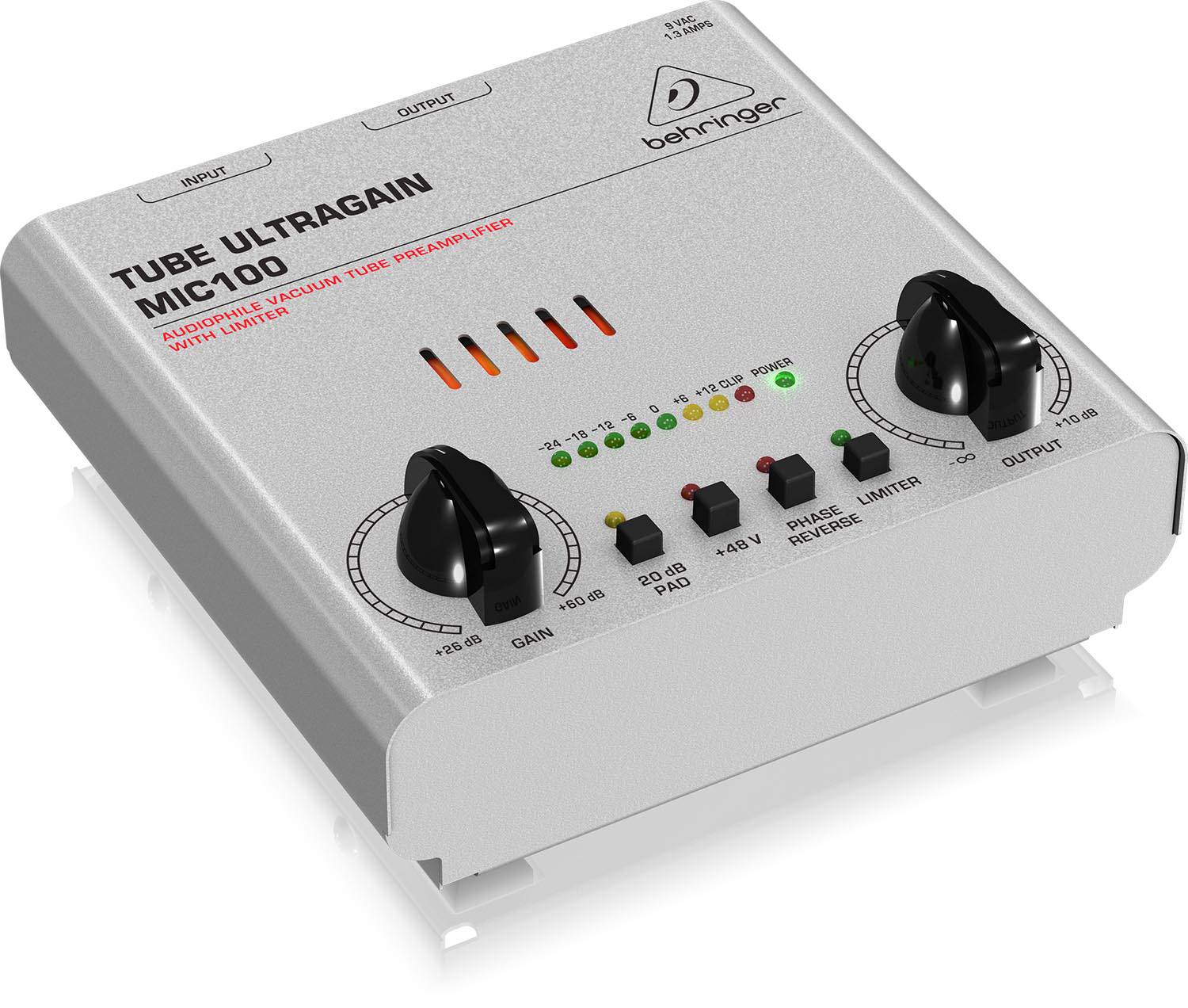 Behringer MIC100, Audiophile Vacuum Tube Preamplifier With Limiter - Hollywood DJ