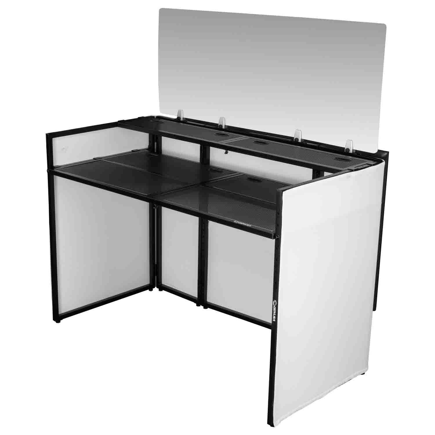 Odyssey Media DJ Booth Package with 65″ Flat Screen TV/Monitor and Sneeze Guard - Hollywood DJ