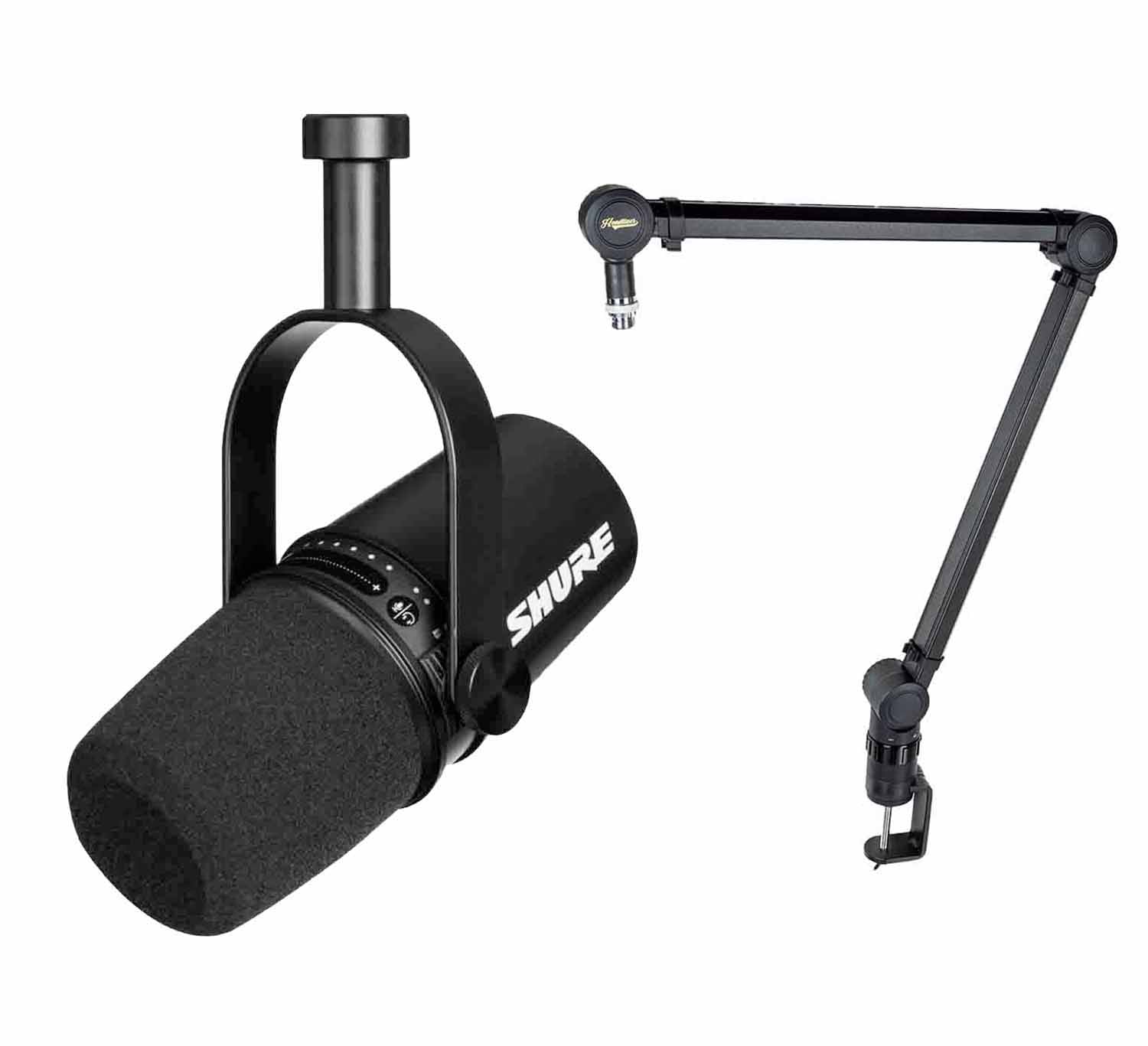 Podcast MV7-K Starter Bundle with Sierra Desktop Boom Stand - Hollywood DJ