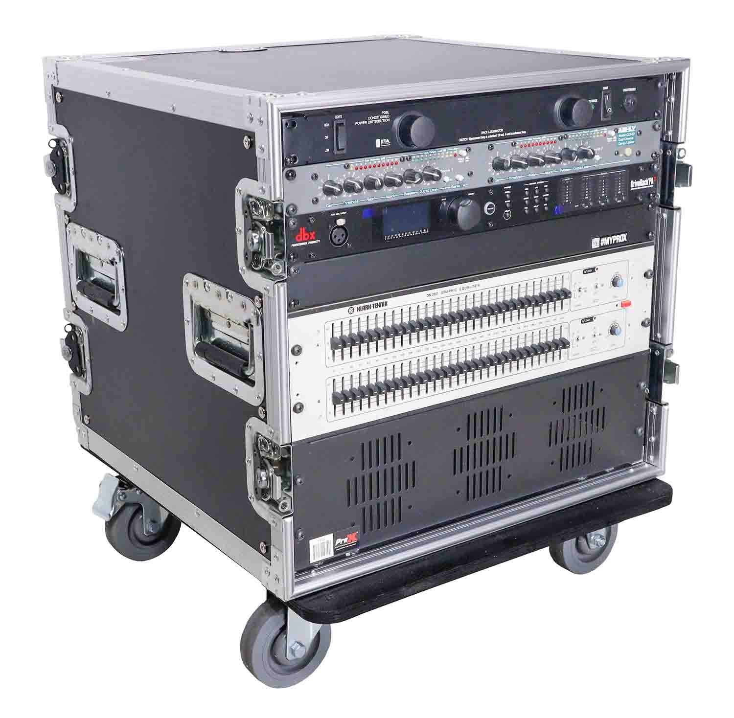 ProX T-10RSS, 10U Space Rack Mount Flight Case 19 Inch Depth with Casters - Hollywood DJ