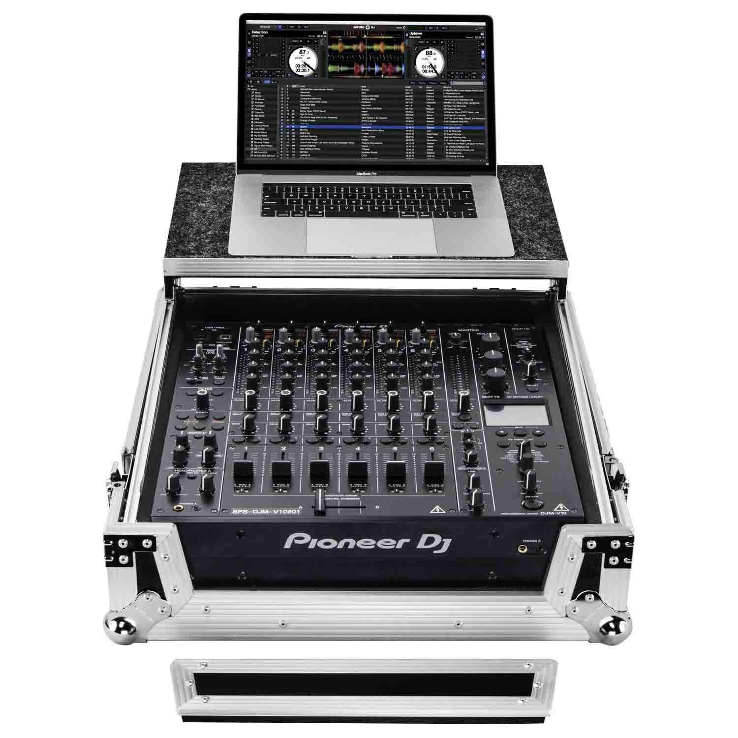 Odyssey FZGSDJMV10 ATA Flight Case for Pioneer DJM-V10 with Glide Laptop Platform - Hollywood DJ