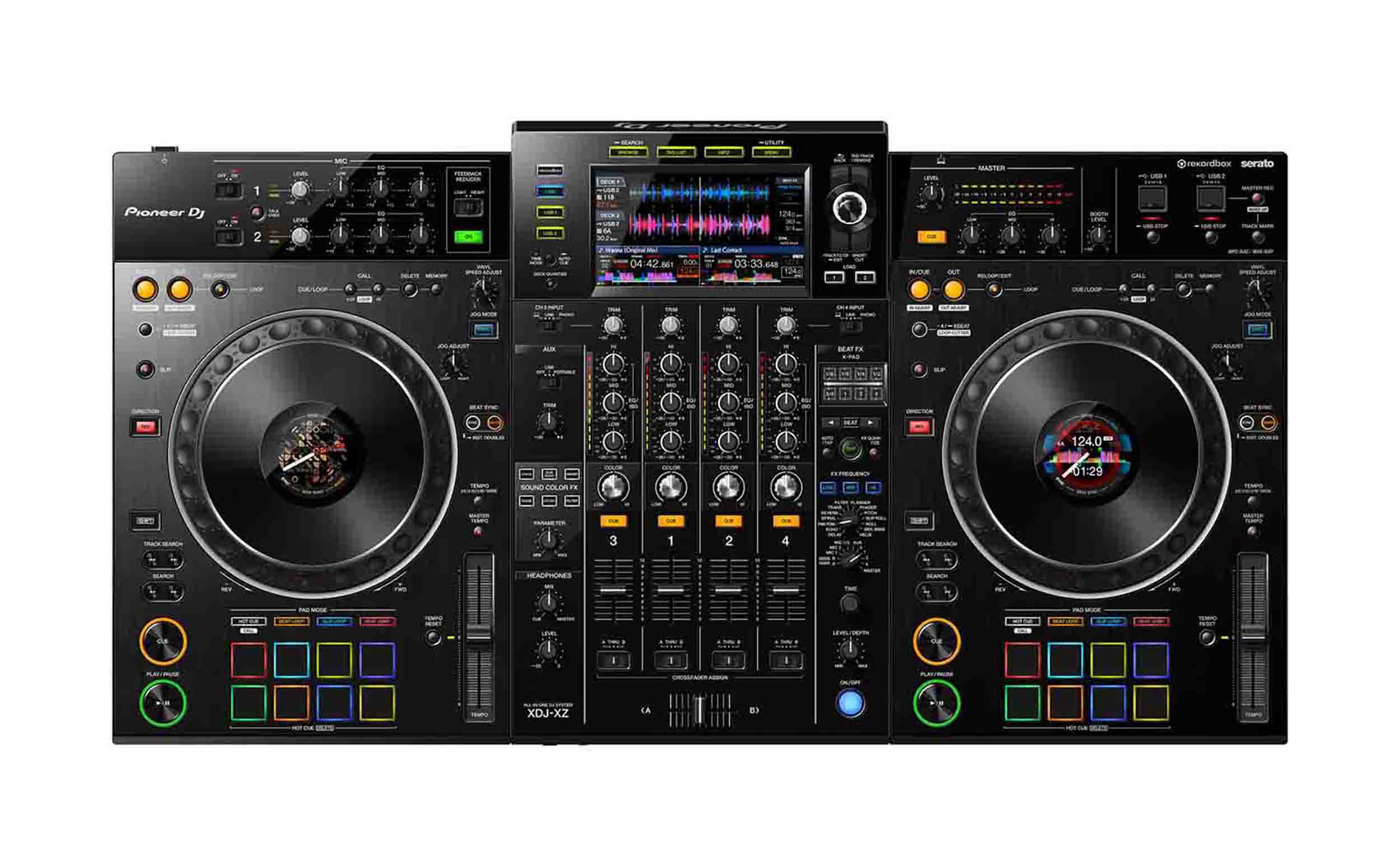Pioneer DJ XDJ-XZ, All-In-One DJ Controller System Package with Decksaver Protection Cover and ProX Bag - Hollywood DJ