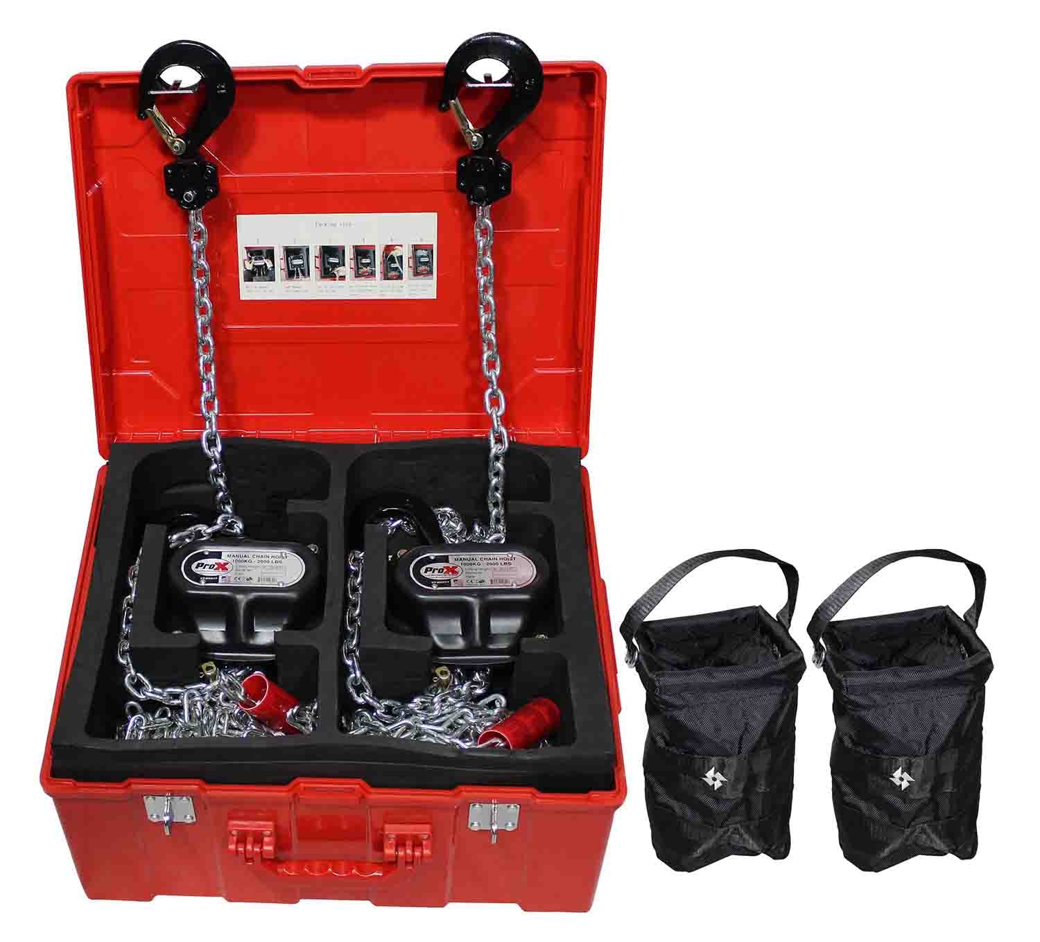 ProX XT-MCH1TX2-30FT Set of 2 1 Ton Manual Chain Hoist with 30 Feet - Hollywood DJ