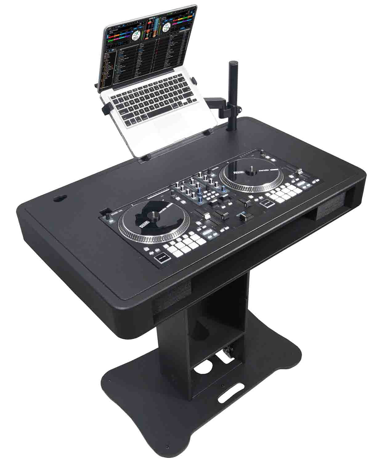 ProX XZF-DJCTBLCASE Control Tower DJ Stand with Laptop Arm, Travel Hard Cases - Black Finish - Hollywood DJ