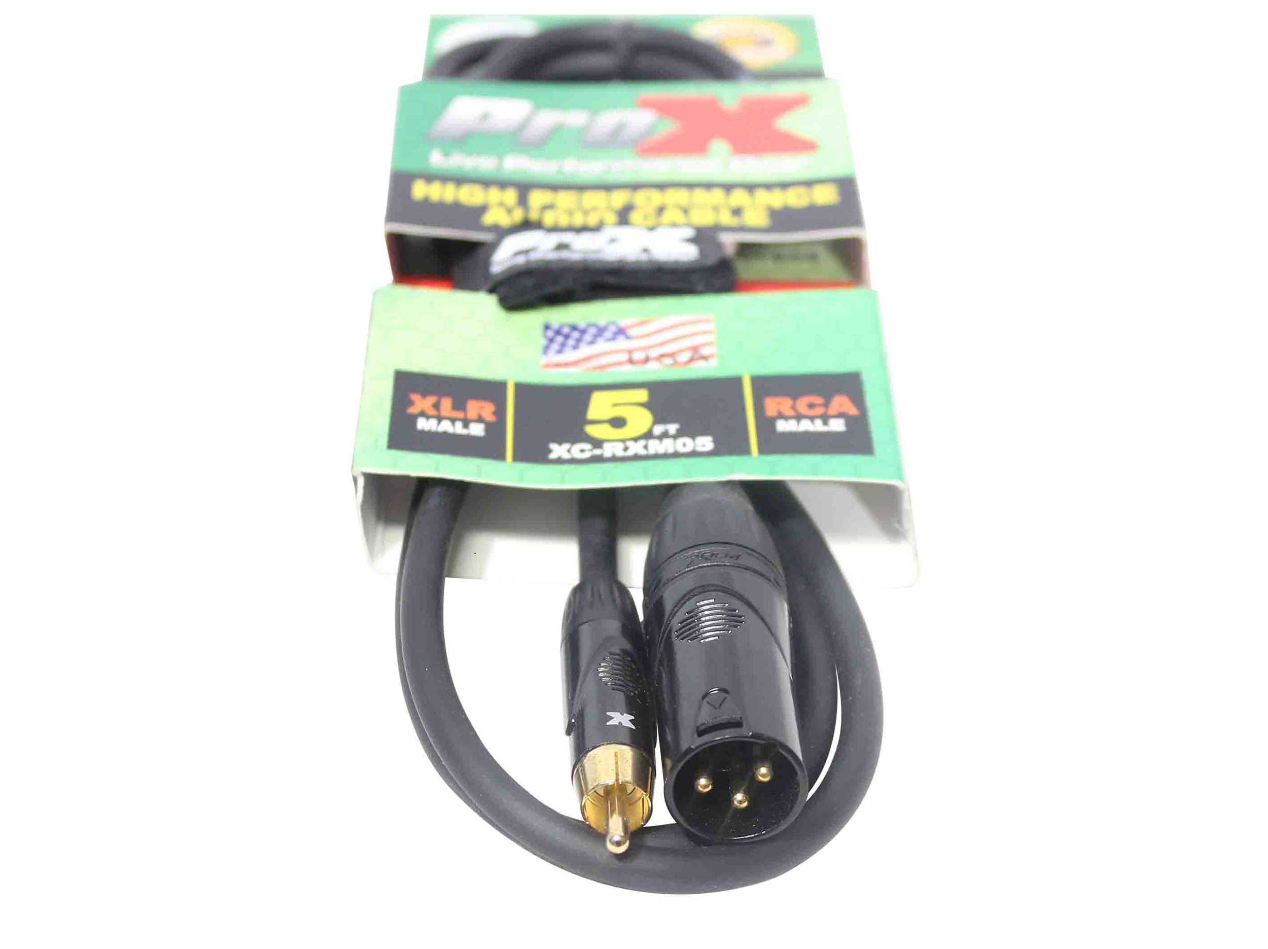 Prox XC-RXM05 Unbalanced RCA to XLR3-M High Performance Audio Cable - 5 Feet by ProX Cases
