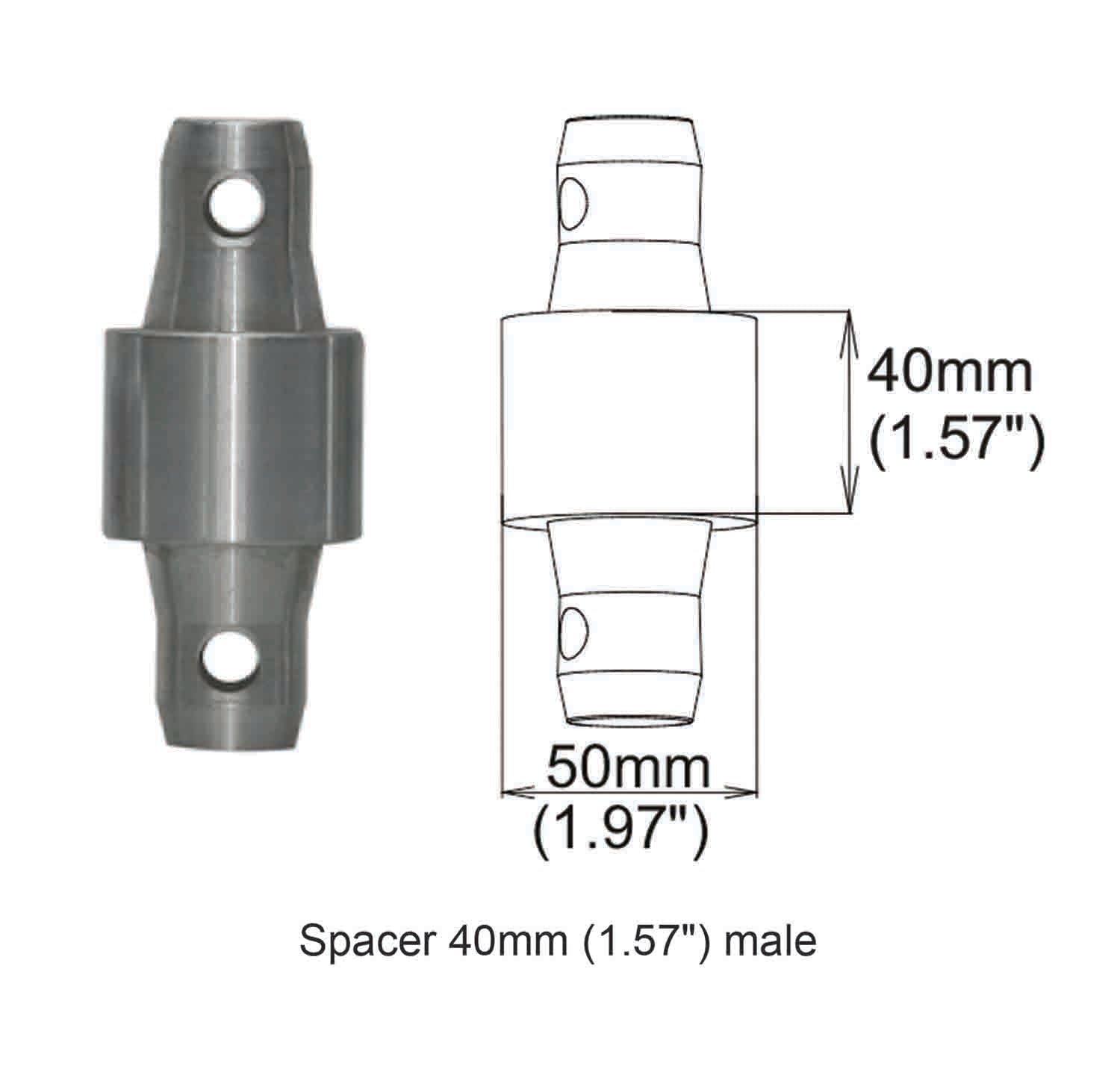 ProX XT-SPMM40 Spacer 40mm Male Coupler - Hollywood DJ