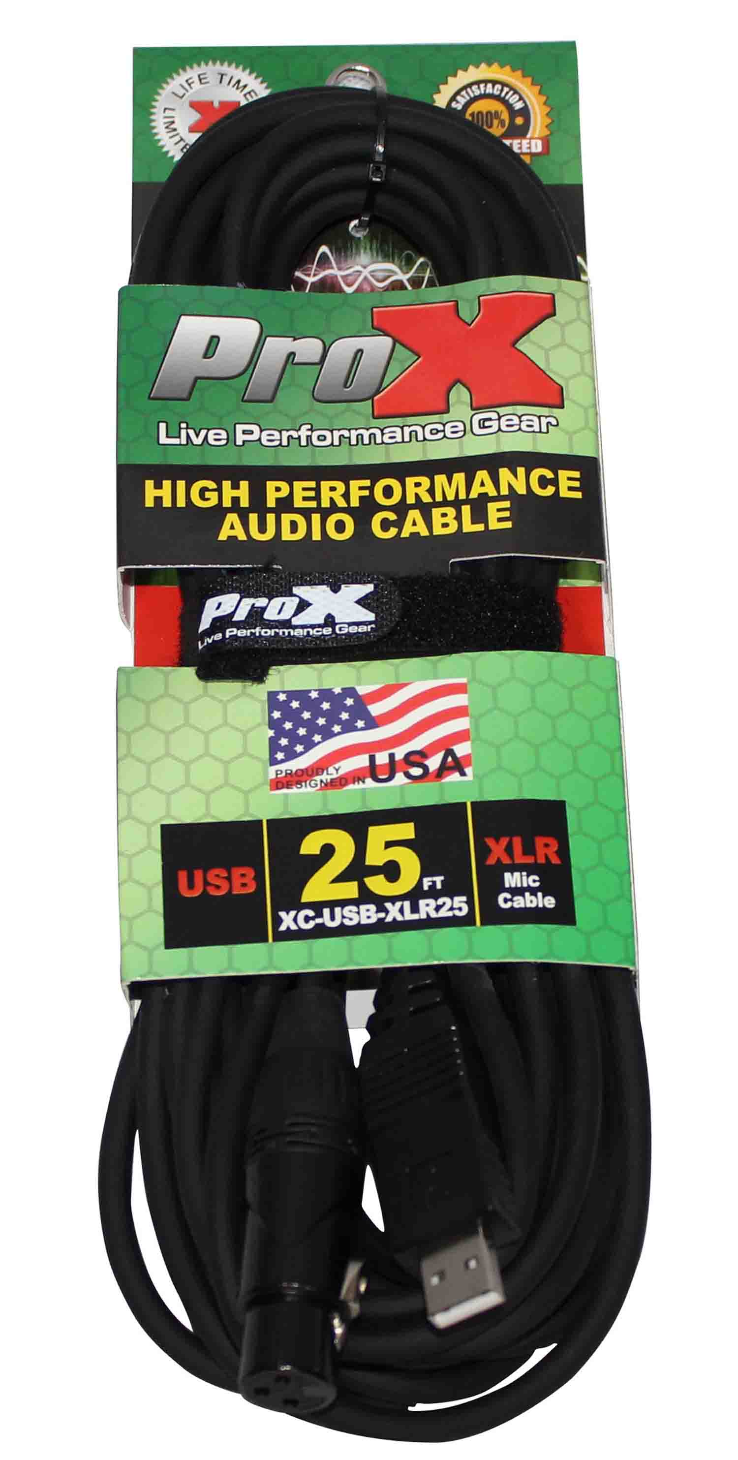 Prox XC-USB-XLR25 XLR-F to USB High Performance Audio Cable - 25 Feet - Hollywood DJ