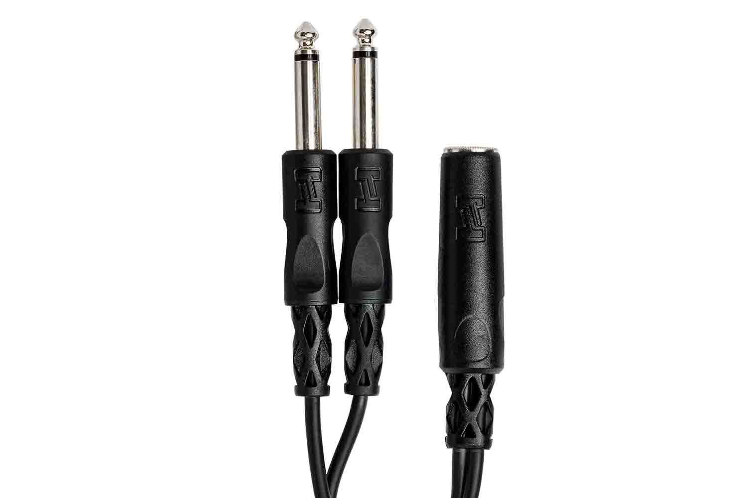 Hosa YPP-106 Y Cable, 1/4 in TSF to Dual 1/4 in TS - Hollywood DJ