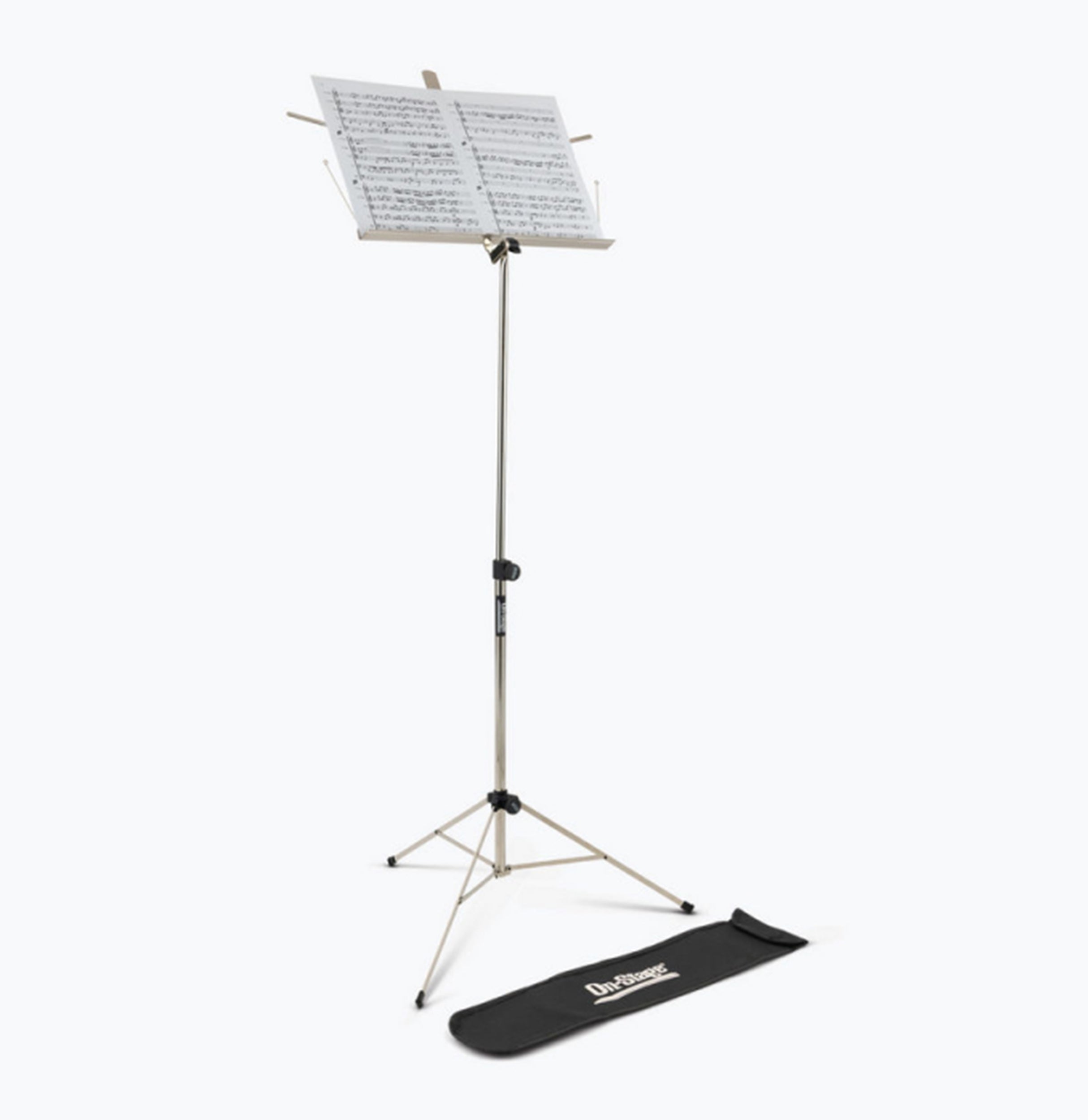 Onstage SM7122NB, Compact Sheet Music Stand with Bag - Nickel On-Stage