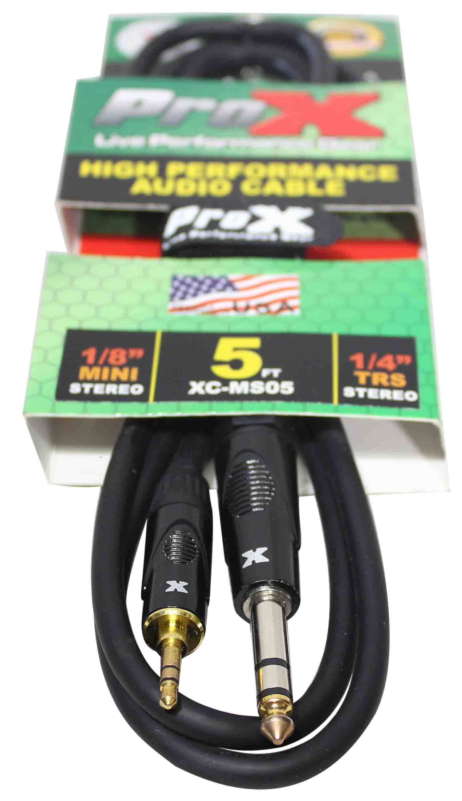 Prox XC-MS05 Balanced TRS-M Mini 1/8" to TRS-M High Performance Audio Cable - 5 Feet - Hollywood DJ