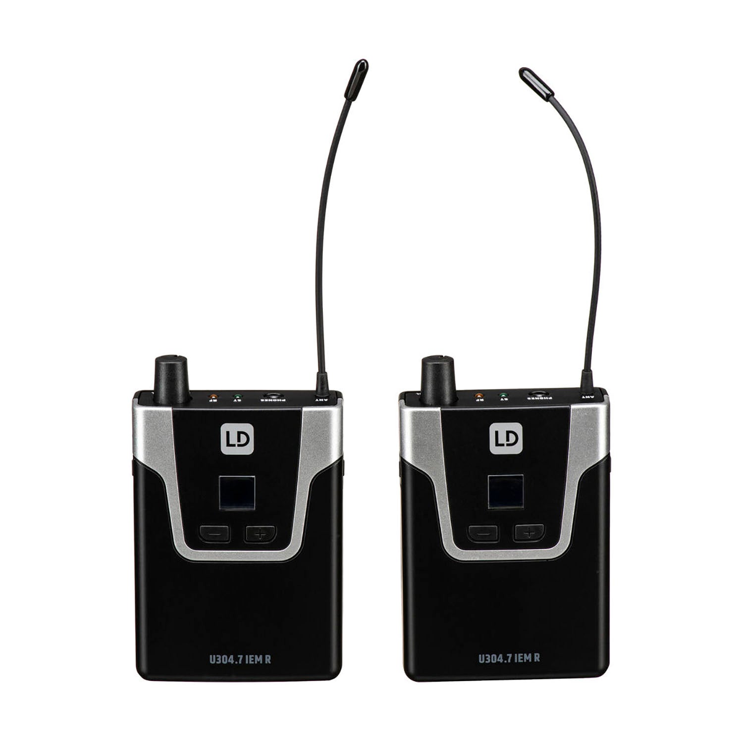LD Systems U304.7 IEM TWIN, Wireless In-Ear Monitoring System with Two Receivers and Earphones - 470 to 490 MHz - Hollywood DJ