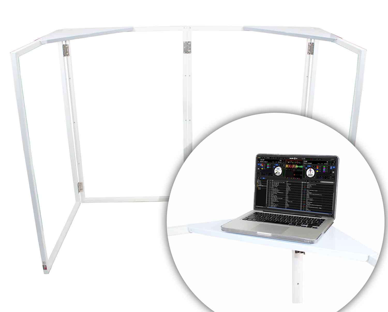 ProX XF-CSW X2, Set of 2 Aluminum Corner Shelves for DJ Facade - White - Hollywood DJ