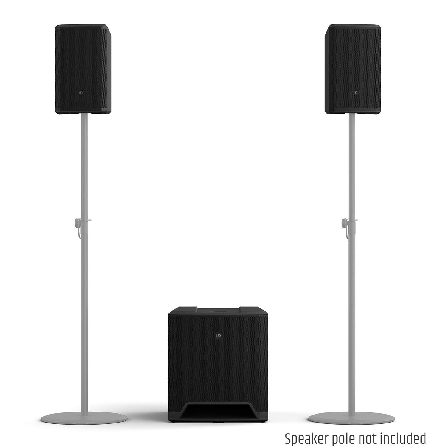 LD Systems DAVE 15 G4X Compact 2.1 Powered PA System with Bluetooth and Mixer - 1000W RMS - Hollywood DJ
