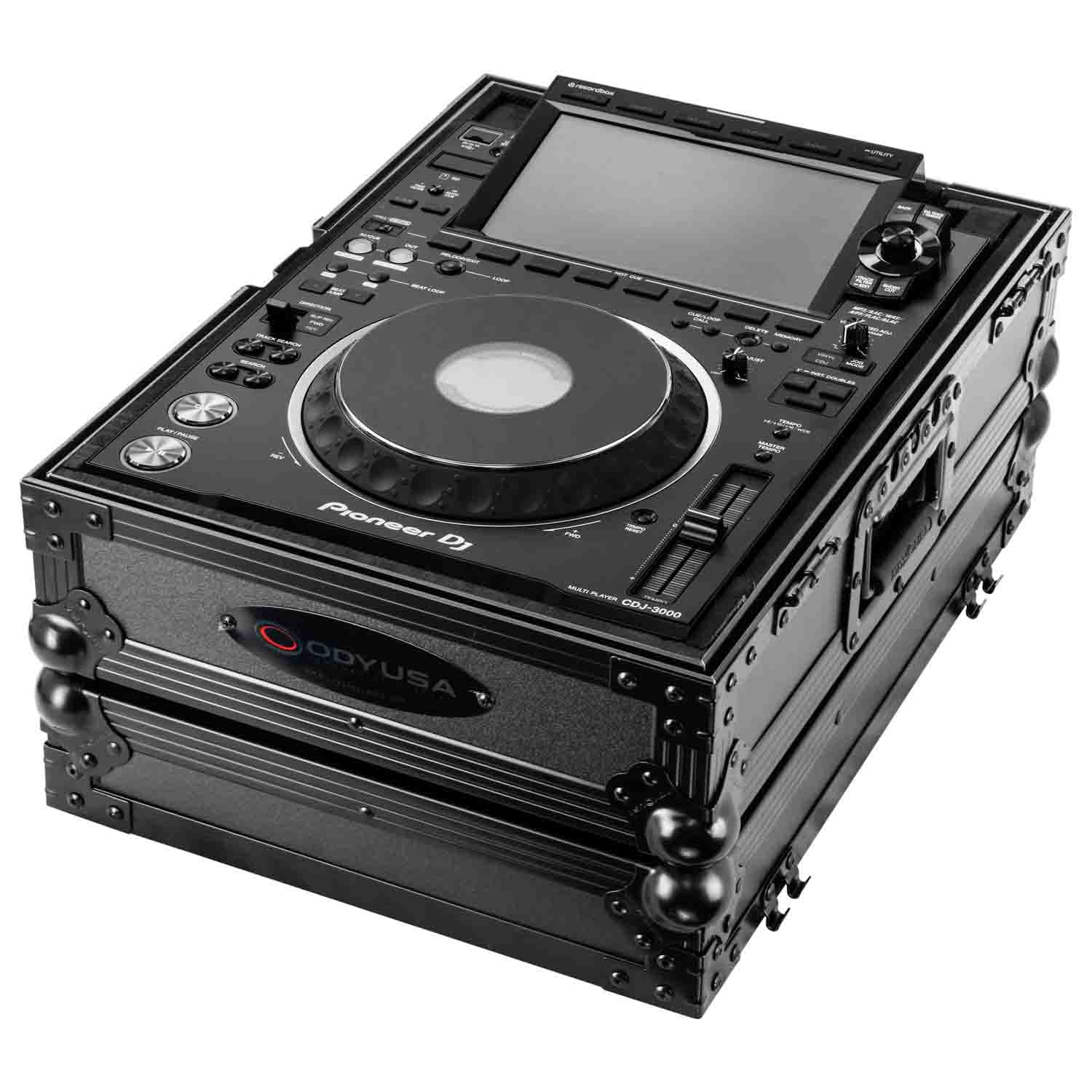 Odyssey FZ3000BL DJ Flight Case with Removable Back Panel for Pioneer CDJ3000 DJ Media Player - Black - Hollywood DJ