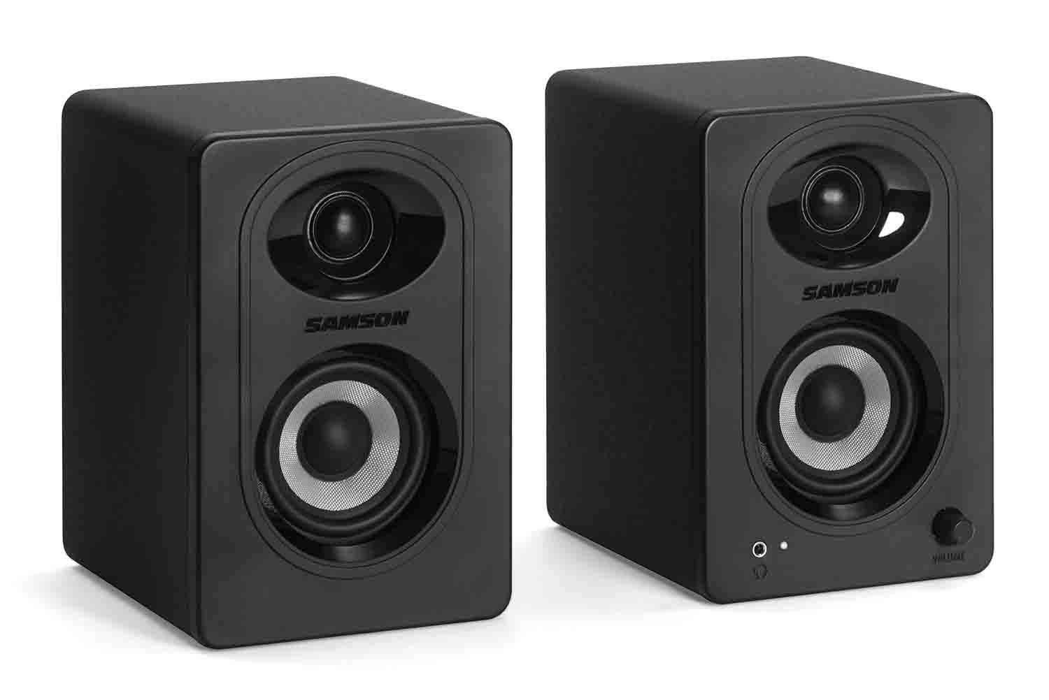 Samson MediaOne M30BT Powered 3-Inch 2-Way Studio Monitors with Bluetooth - Hollywood DJ