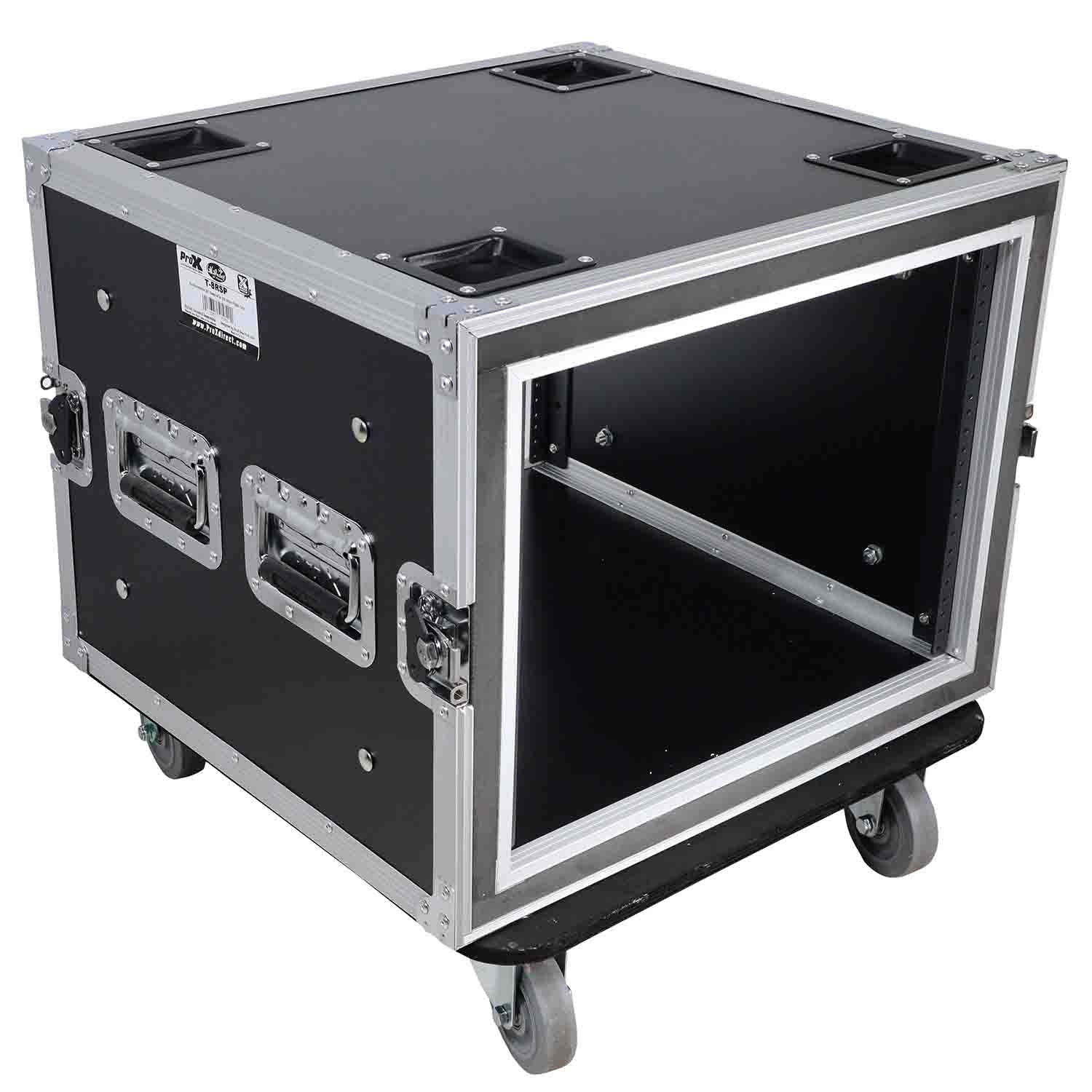 ProX T-8RSP 8U Space Shockproof Amp Rack ATA Flight Case - 20 Inch Depth - Hollywood DJ