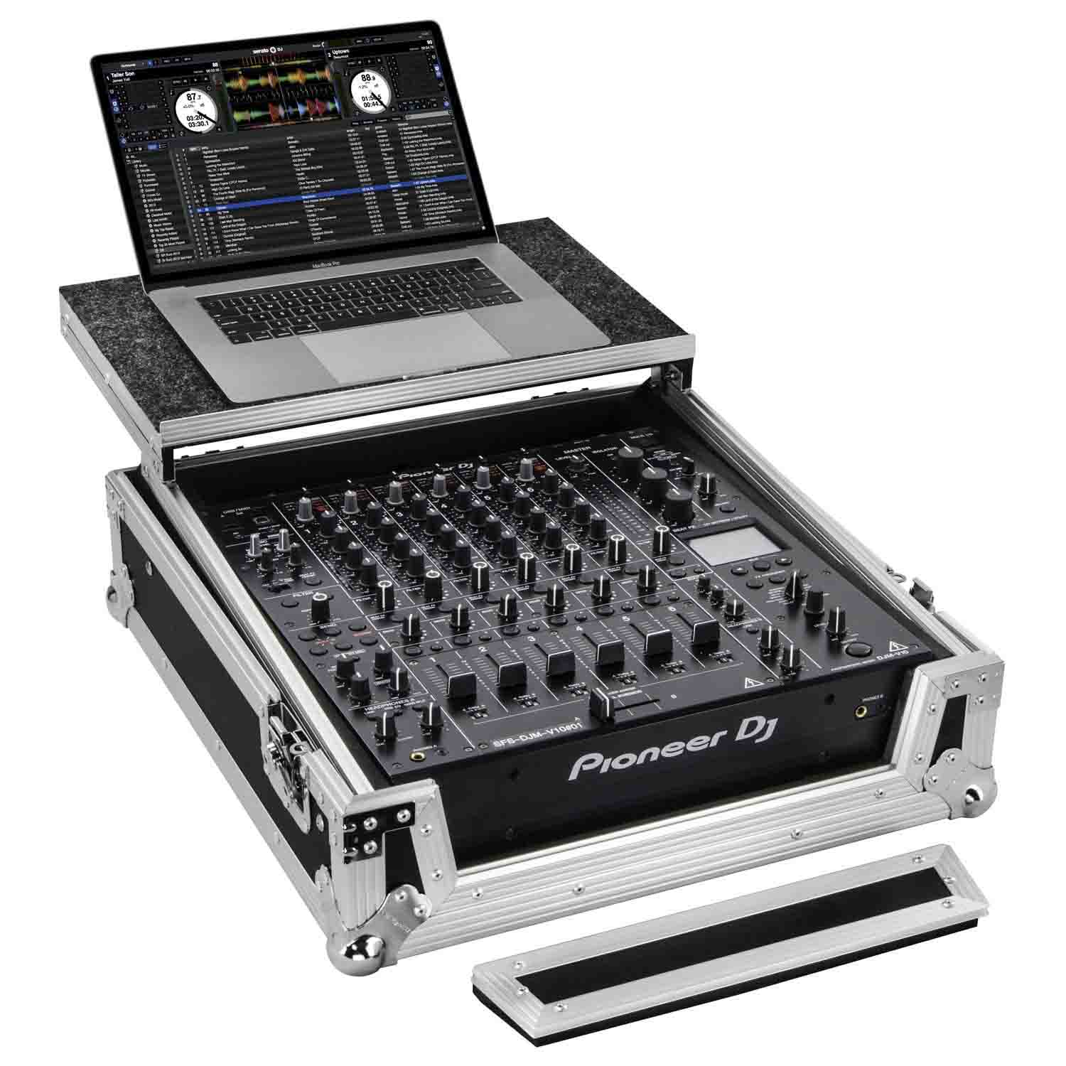 Odyssey FZGSDJMV10 ATA Flight Case for Pioneer DJM-V10 with Glide Laptop Platform - Hollywood DJ