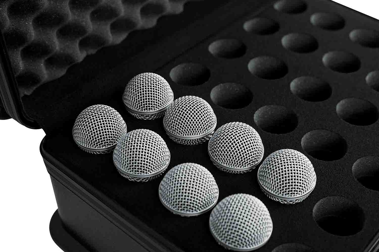 Gator Cases GTSA-MIC30 DJ Case for 30 Wired Microphones with Foam - Hollywood DJ