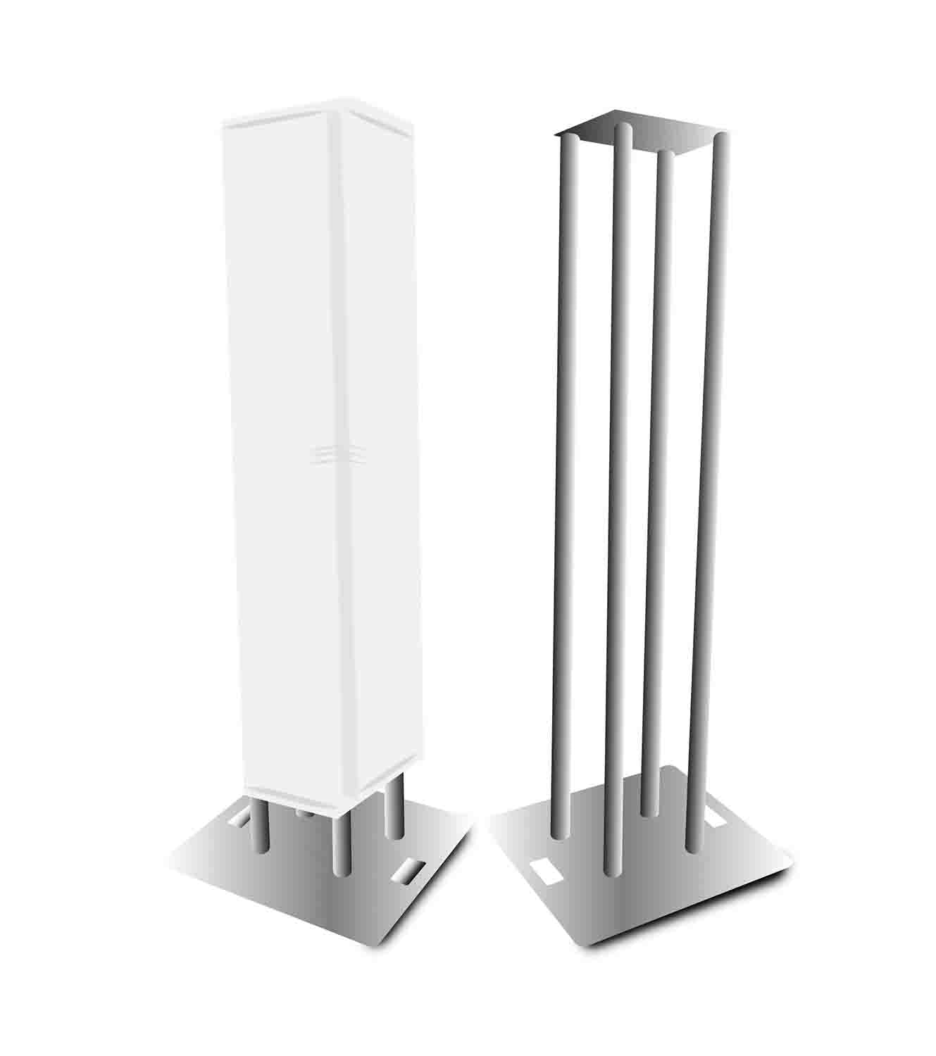 ProX XT-S4X492TOTEM, Totem Package 12" Top Plate, 24" Base Plate and Four 1.5m F31 Tubes with White Scrim Cover - 4.92 Feet - Hollywood DJ