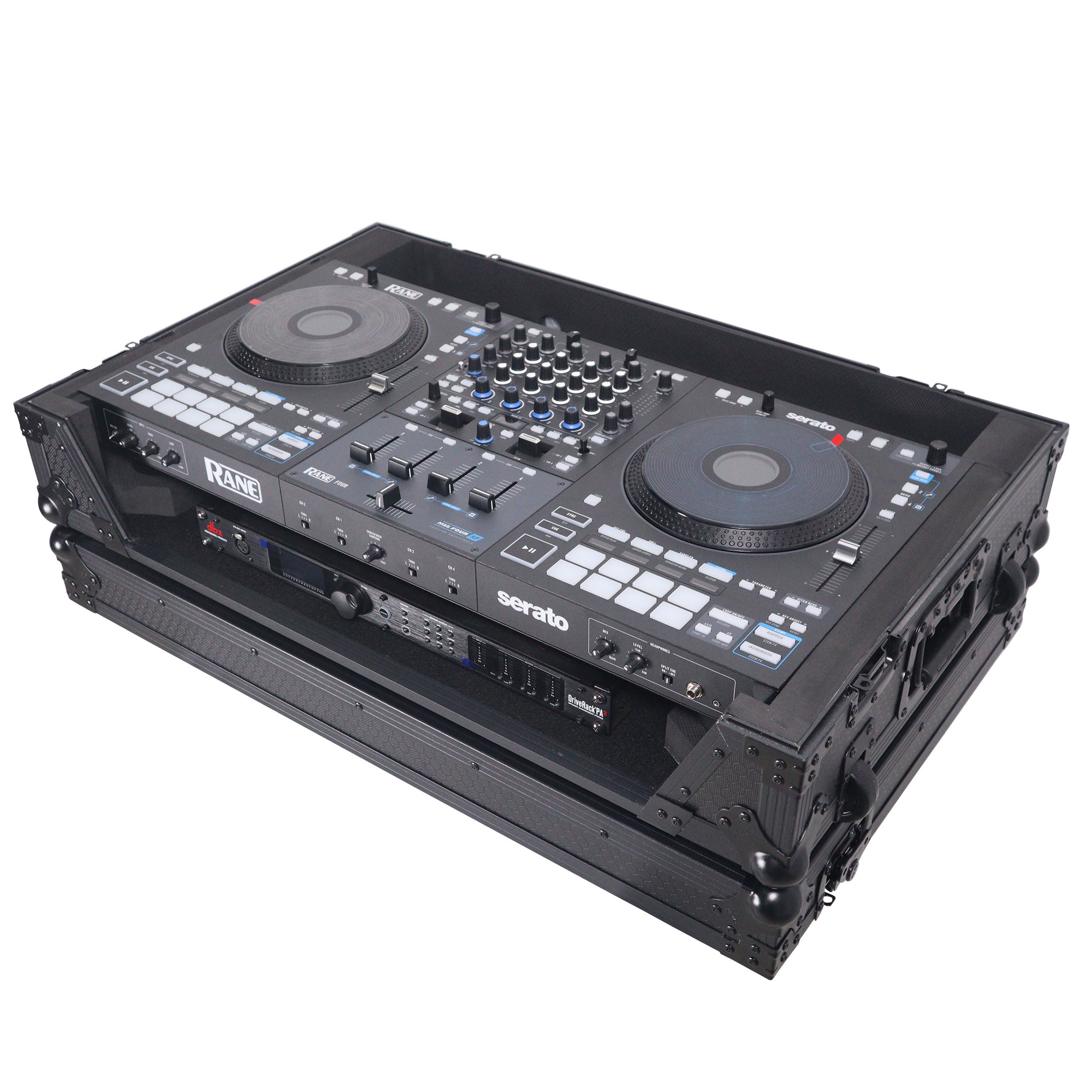 ProX XS-RANEFOURWBL, ATA Flight Style Road Case for RANE Four DJ Controller with 1U Rack Space and Wheels - Black Finish ProX Cases