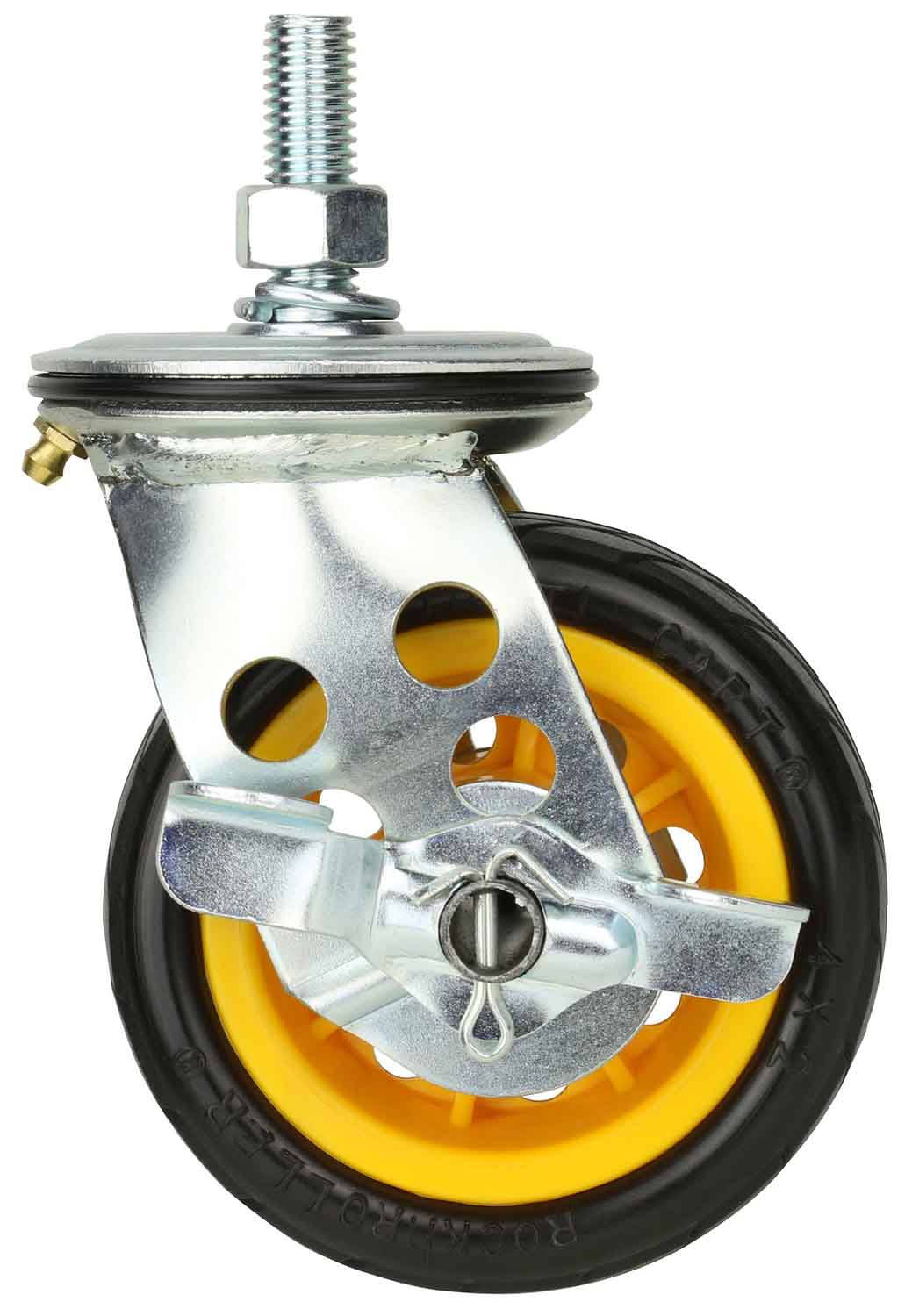 Rock N Rollerr RCSTR4X2 4" x 2" Ground Glder Wide Caster with Brake (upgrade for R2) - 2pk - Hollywood DJ