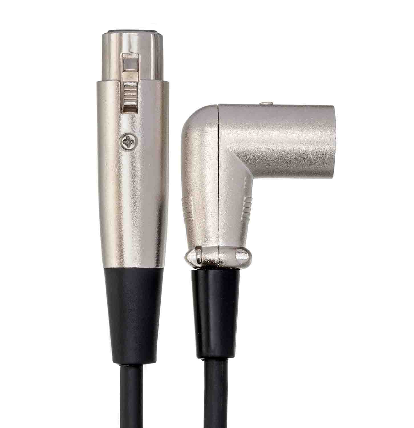 Hosa XRR-103, XLR3F to Right Angle XLR3M Balanced Interconnect Cable - 3 Feet - Hollywood DJ