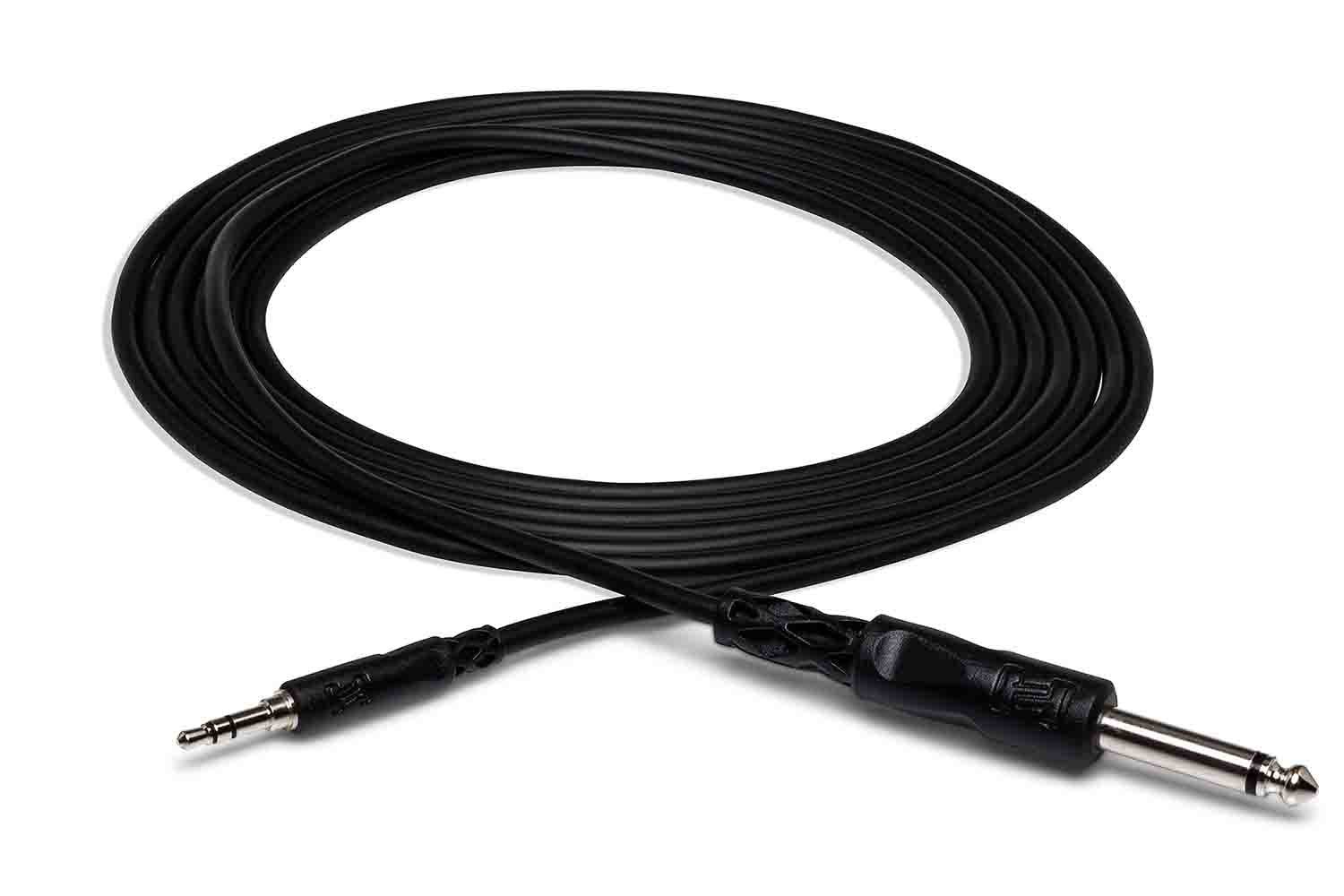 Hosa Mono Interconnect Cable, 1/4 in TS to 3.5 mm TRS - Hollywood DJ