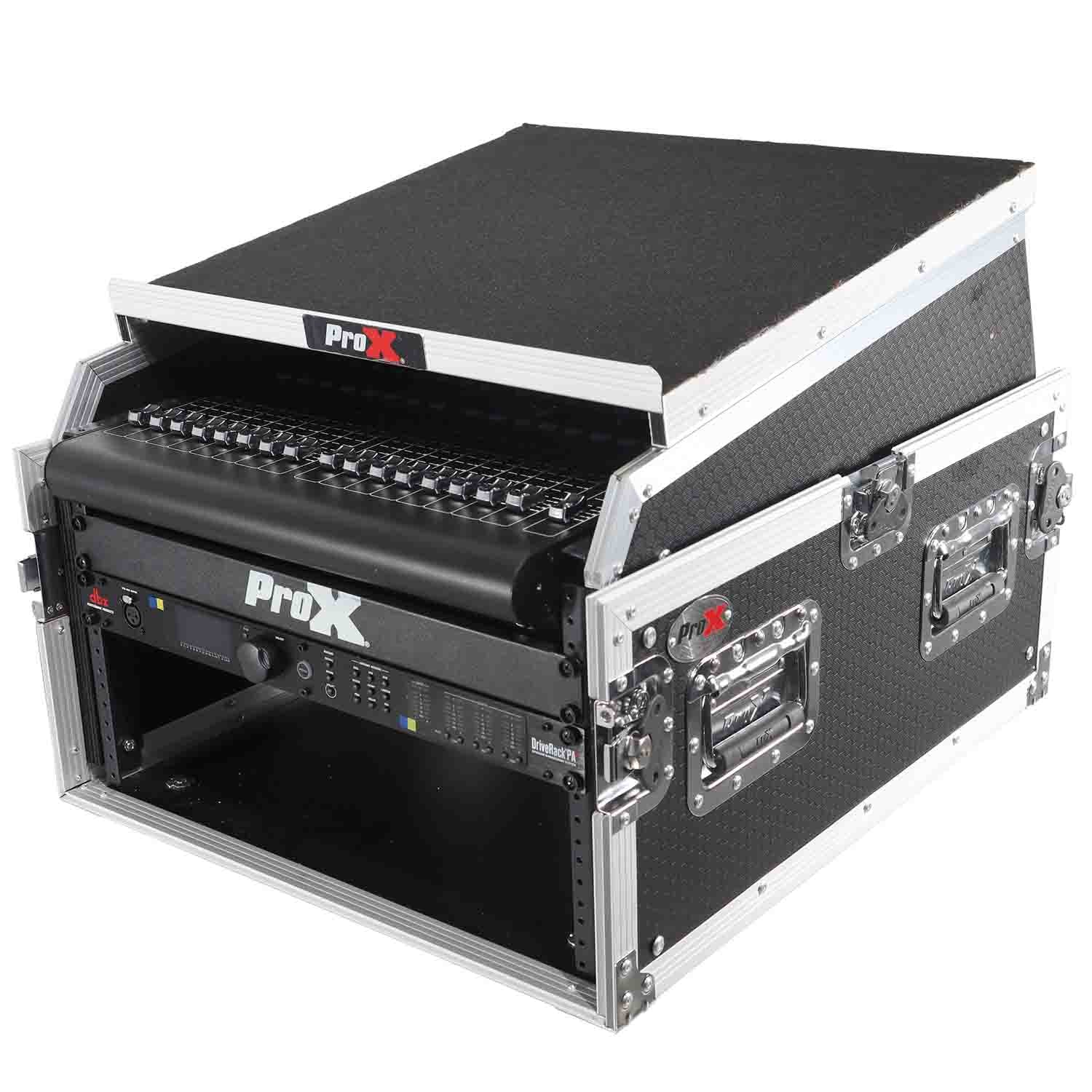 ProX T-6MRSS13ULT DJ Flight Case For 13U Top Mixer With Laptop Shelf - Hollywood DJ