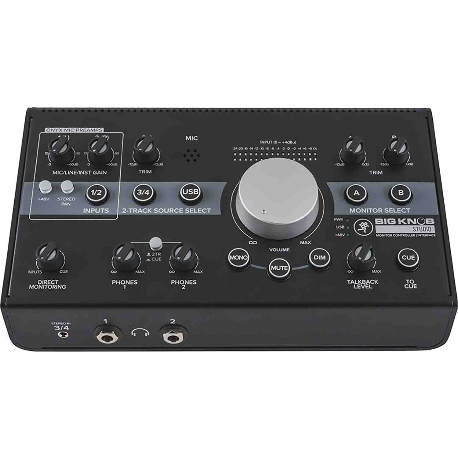 Mackie Big Knob Studio 3x2 Studio Monitor Controller - 192kHz USB I/O - Hollywood DJ