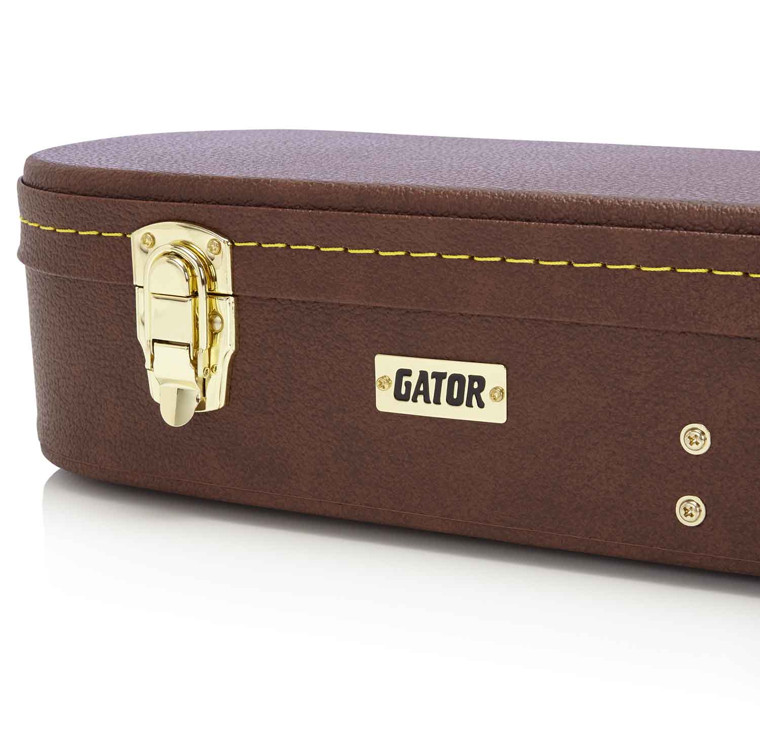 Gator Cases GW-335-BROWN Deluxe Wood Case for Semi-Hollow Guitars - Brown - Hollywood DJ