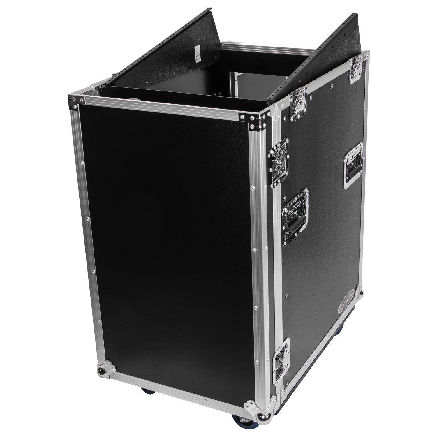 Odyssey FZ1316W 13U Top Slanted 16U Vertical Pro Combo Rack with Casters - Hollywood DJ