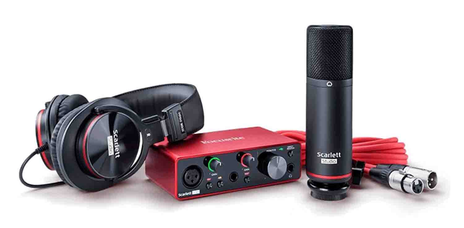 Focusrite Scarlett Solo Studio 3rd Gen 2x2 USB Audio Interface with Microphone and Headphones - Hollywood DJ