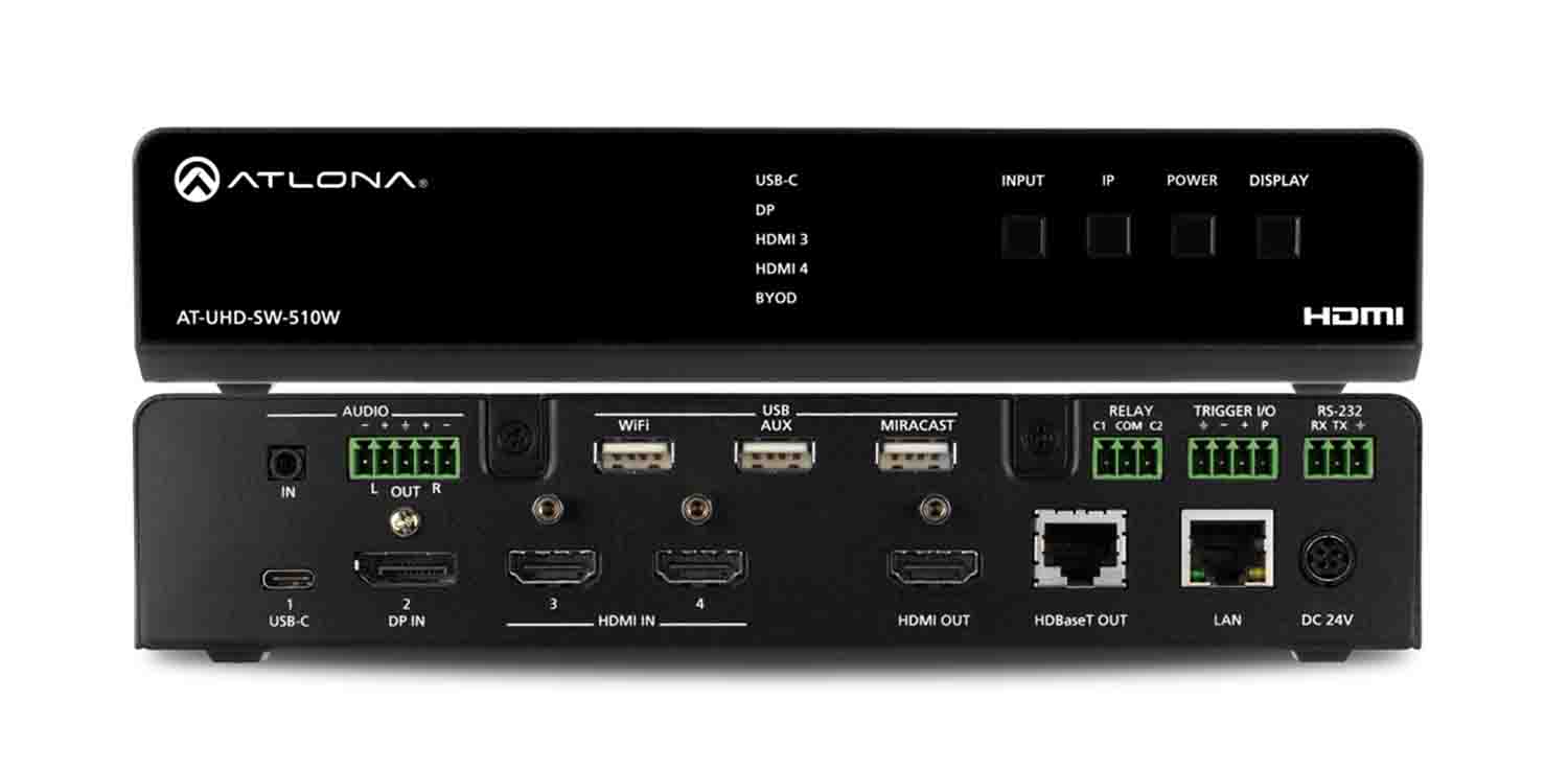 B-Stock: Atlona AT-UHD-SW-510W 5×2 Matrix Switcher with Wireless Link Atlona