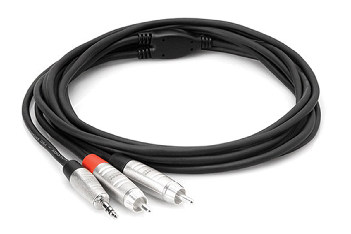 Hosa HMR-003Y, 3.5mm TRS to Dual RCA Pro Stereo Breakout Cable - 3 ft - Hollywood DJ