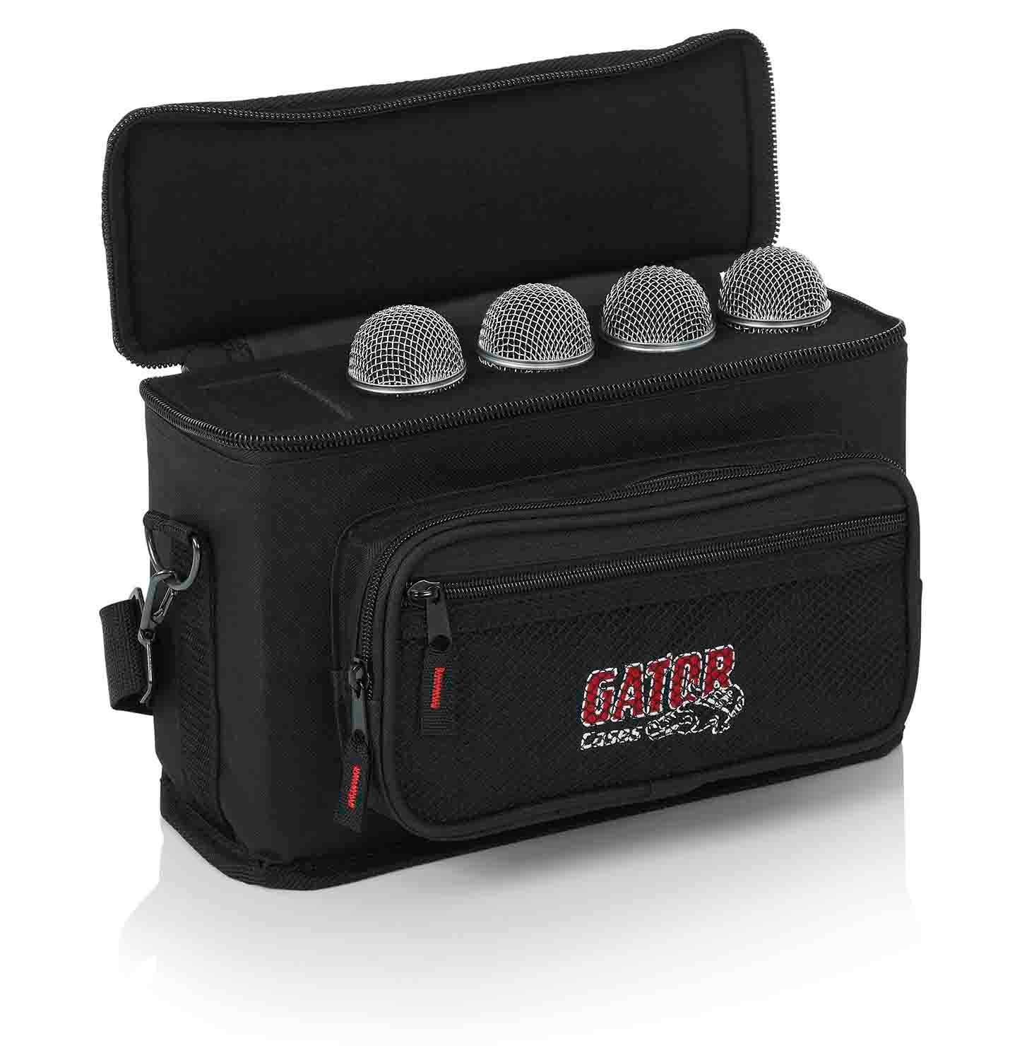 Gator Cases GM-4 DJ Bag for 4 Microphones with Exterior Pockets for Cables - Hollywood DJ