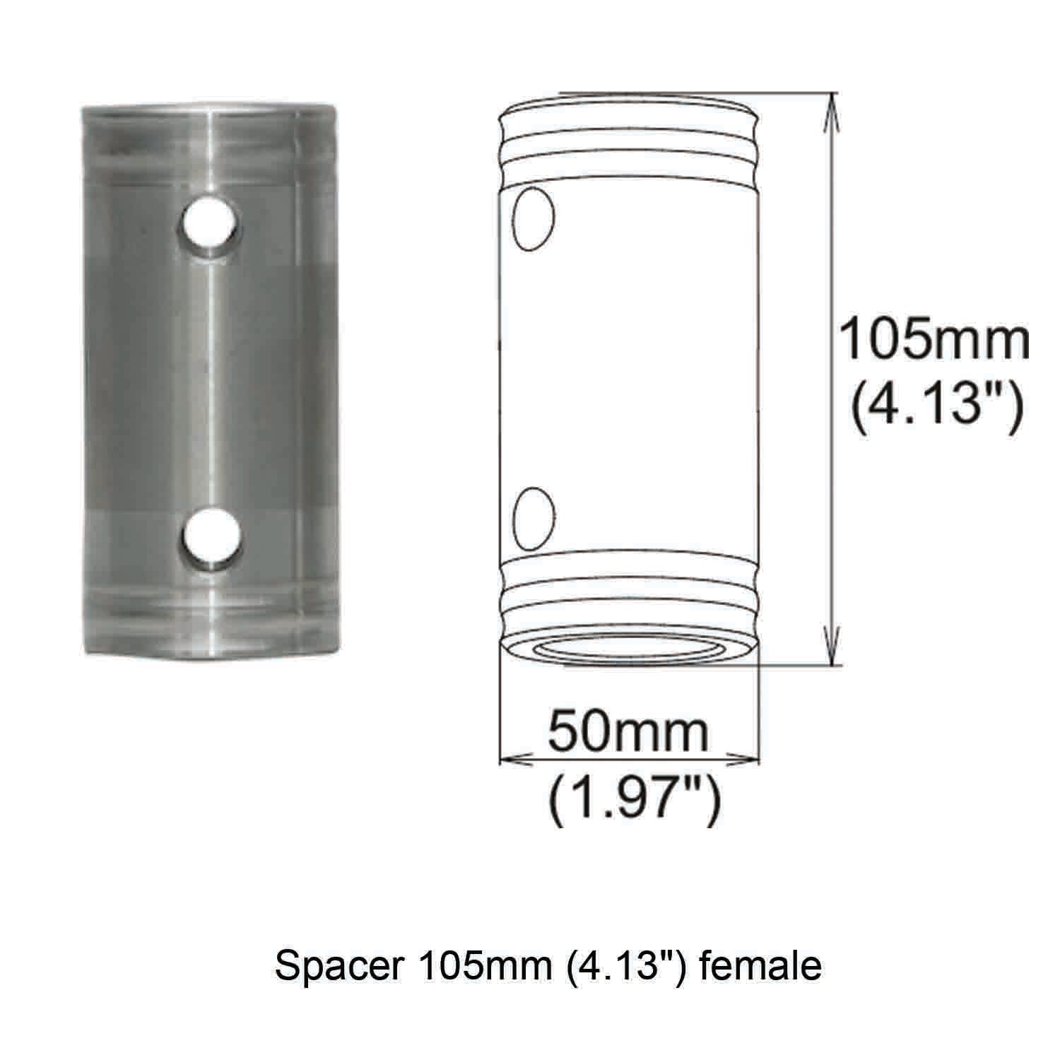 ProX XT-SPFF105 Spacer 105mm Female Coupler - Hollywood DJ