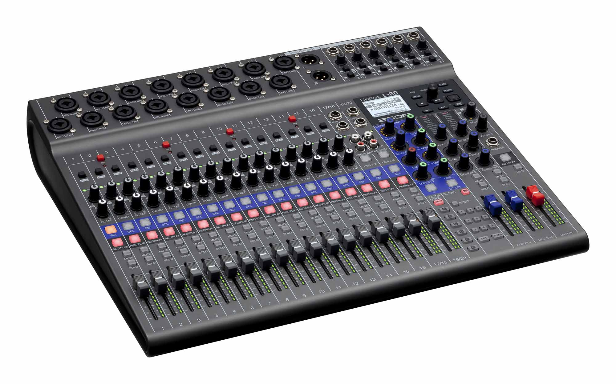 Open Box: Zoom LIVETRAK L-20, 20 Channel Mixer with Multi Track Recorder - Hollywood DJ