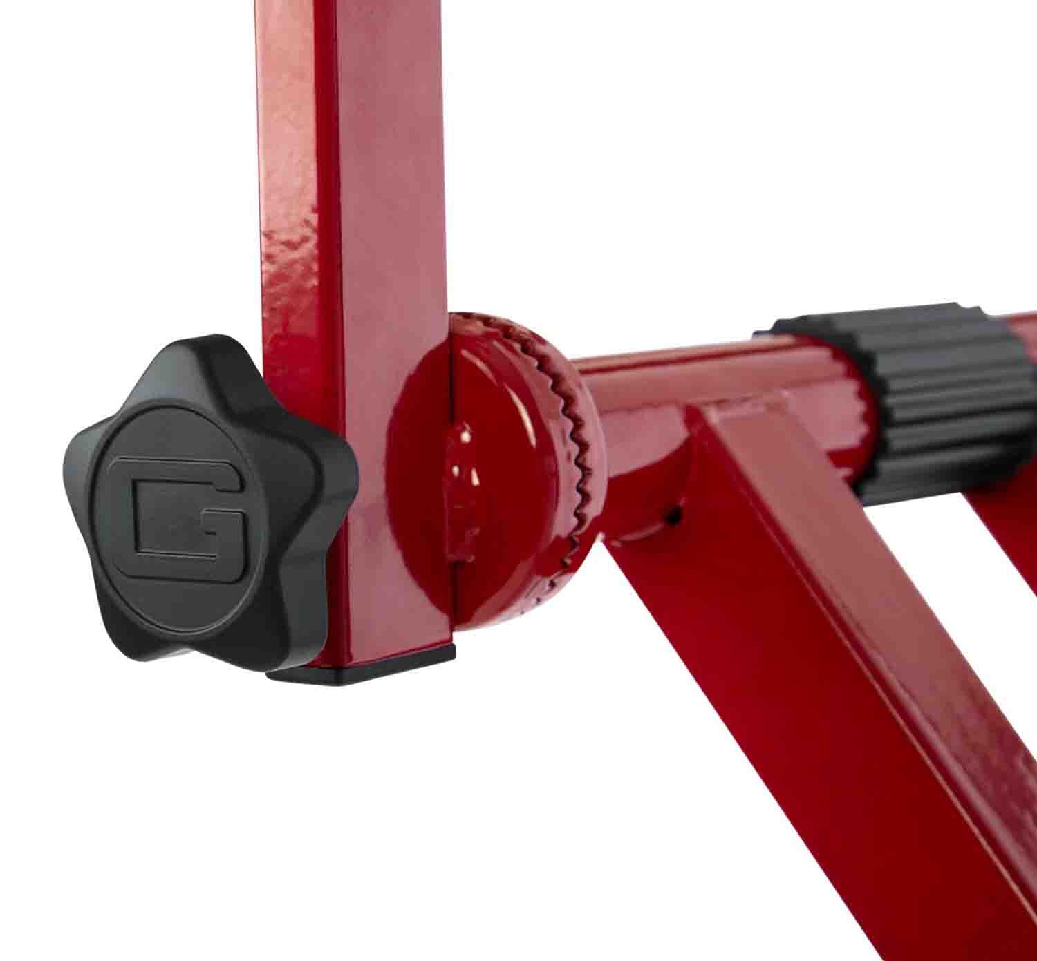 Gator Frameworks GFW-KEY-5100XRED 2 Tier X Style Keyboard Stand - Red - Hollywood DJ