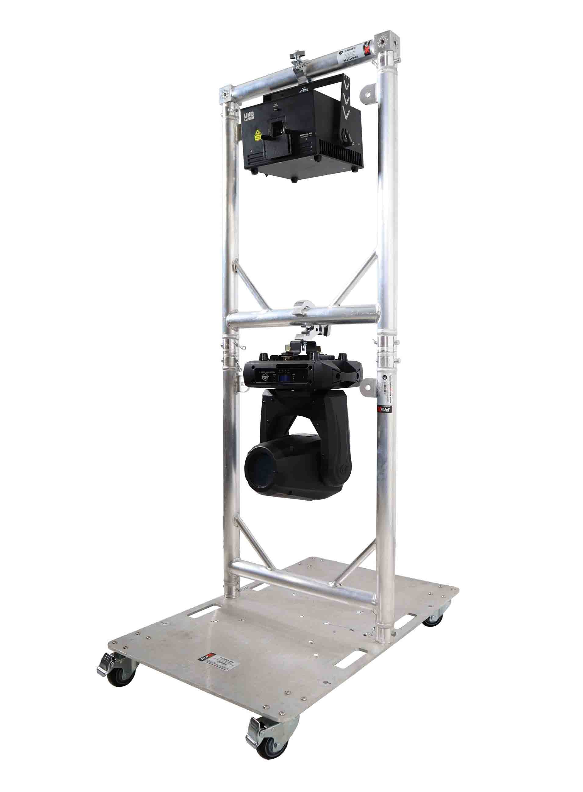 ProX XT-GRU-PKGX2, Truss Modular 2X Rapid U Grid Dual Package with Rolling Aluminum Baseplate - Black Finish - Hollywood DJ