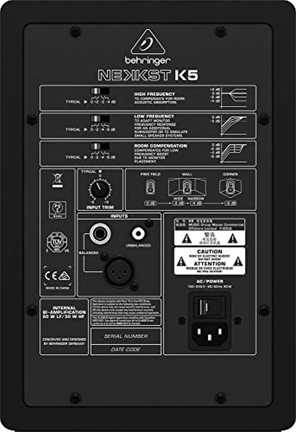 Behringer K-5 Audiophile Bi-Amped 5 Studio Monitor - Hollywood DJ