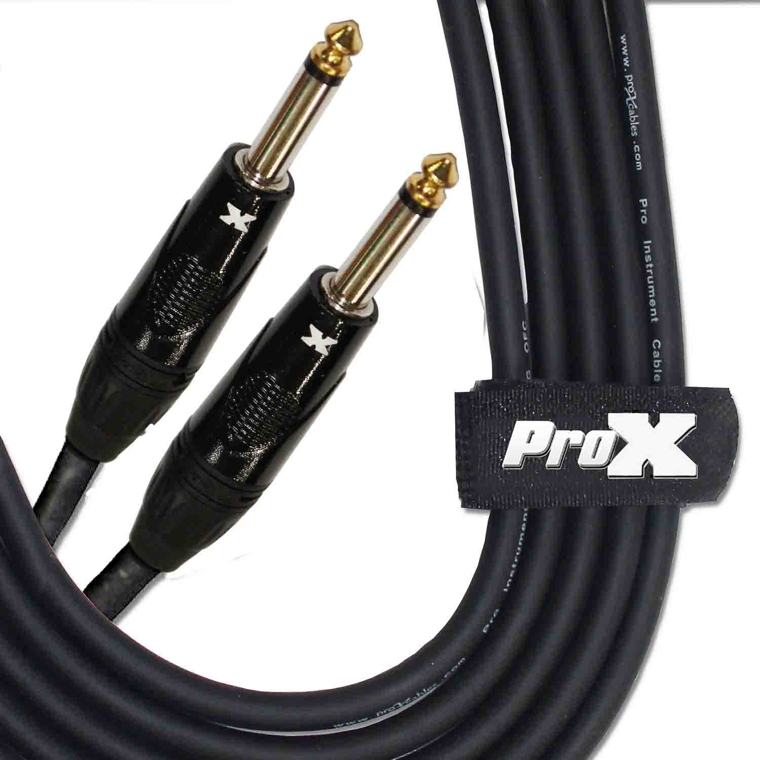 Prox XC-PP10 Unbalanced 1/4" TS-M to 1/4" TS-M High Performance Audio Cable - 10 Feet - Hollywood DJ
